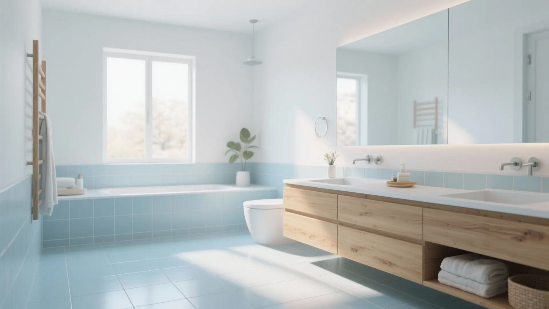 2. Soft Sky Blue for a Spa Feel