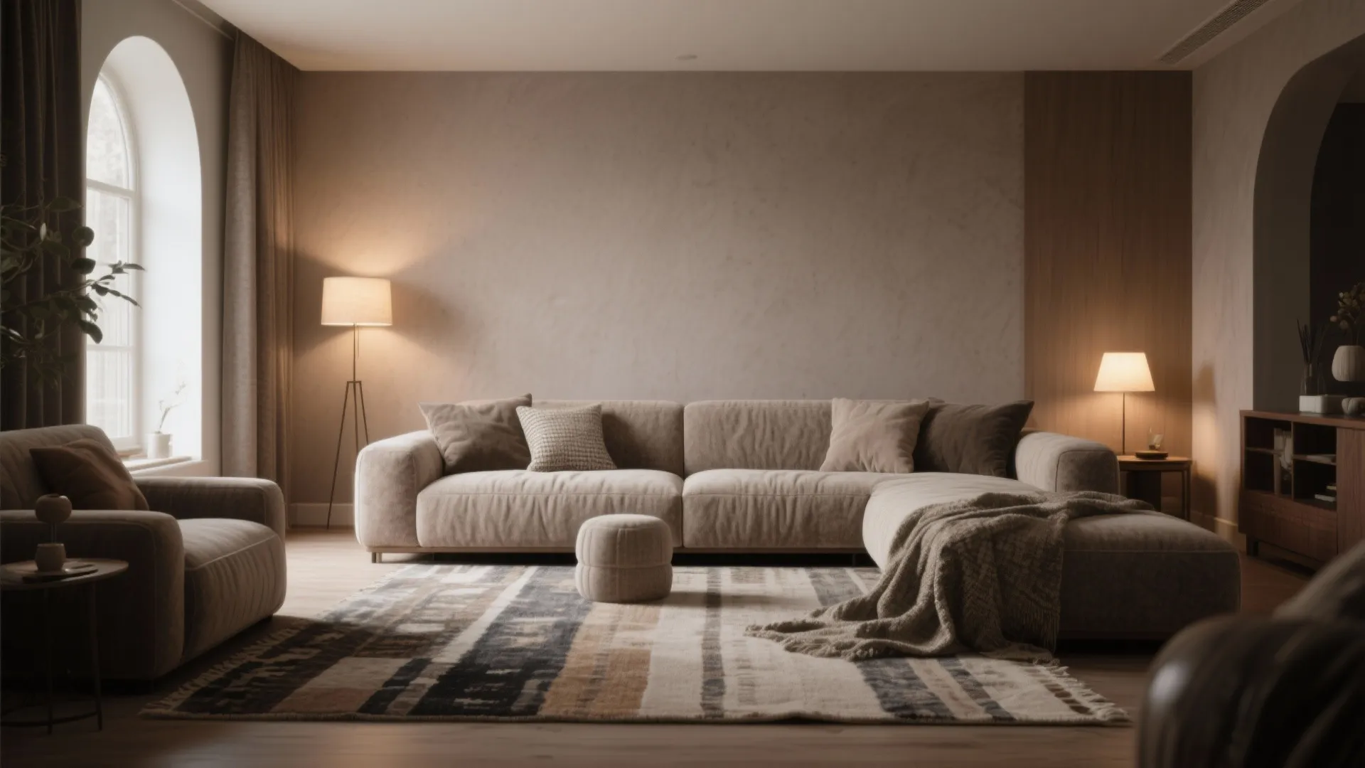 2. Soft Taupe to Ground a Living Space