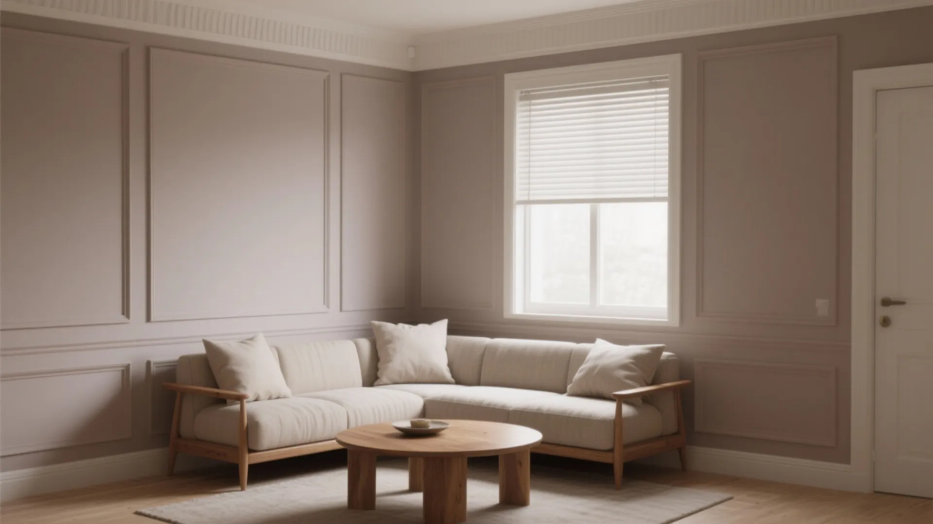 Soft Taupe with Gentle Contrast Trim