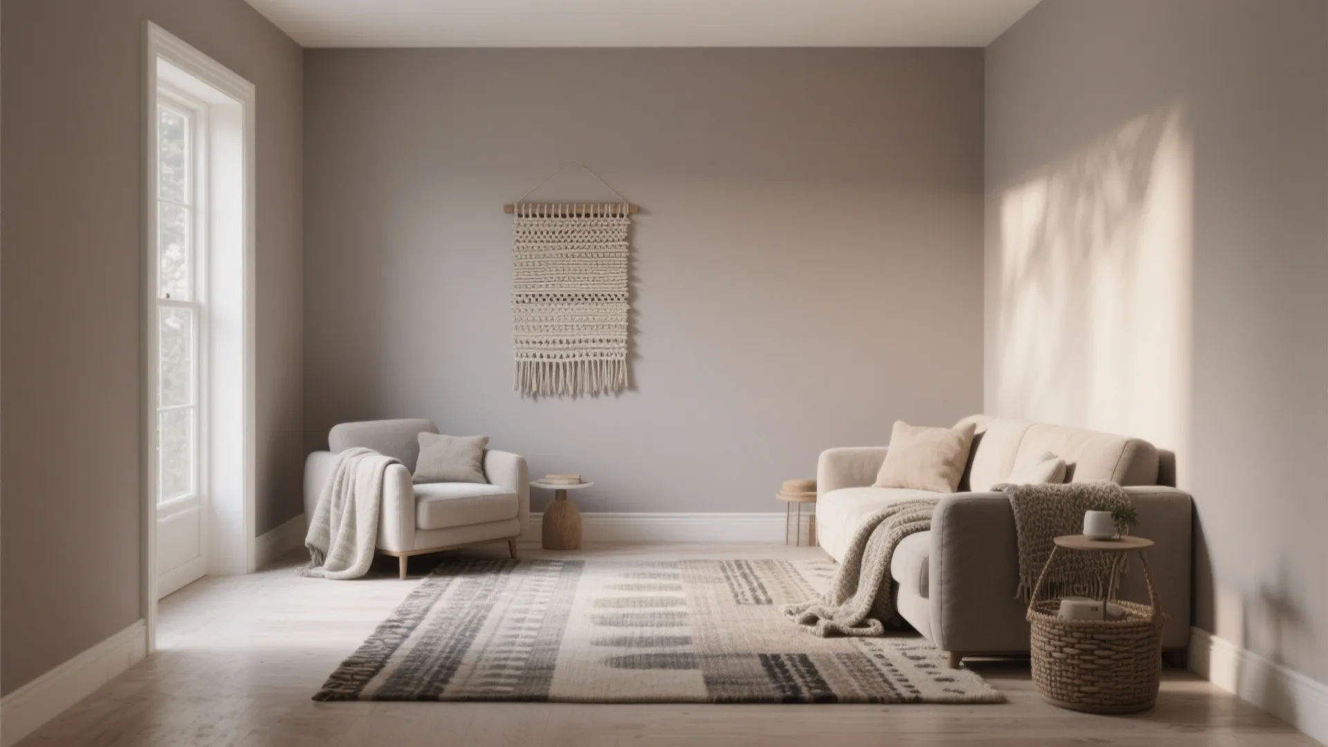 2. Soft taupe for all-over calm