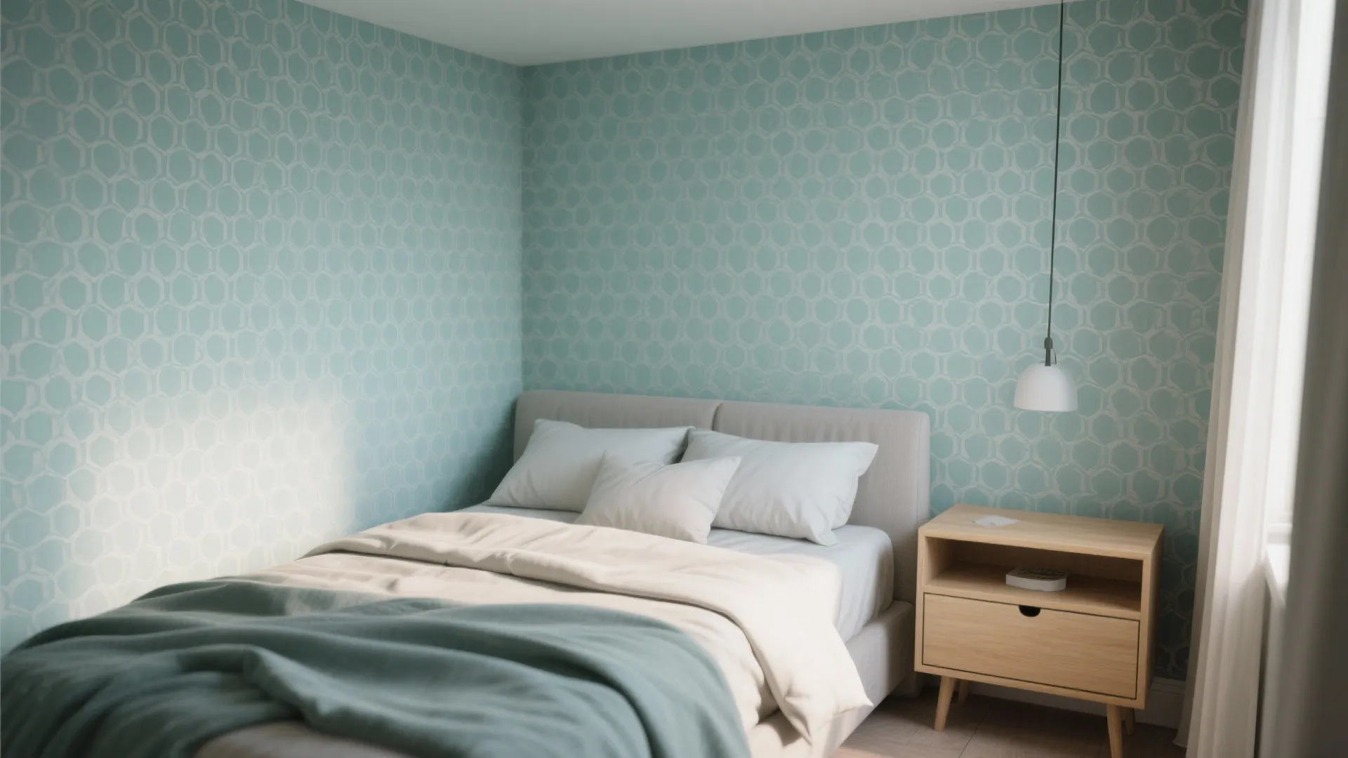 3. Geometric Tiles in Soft Teal