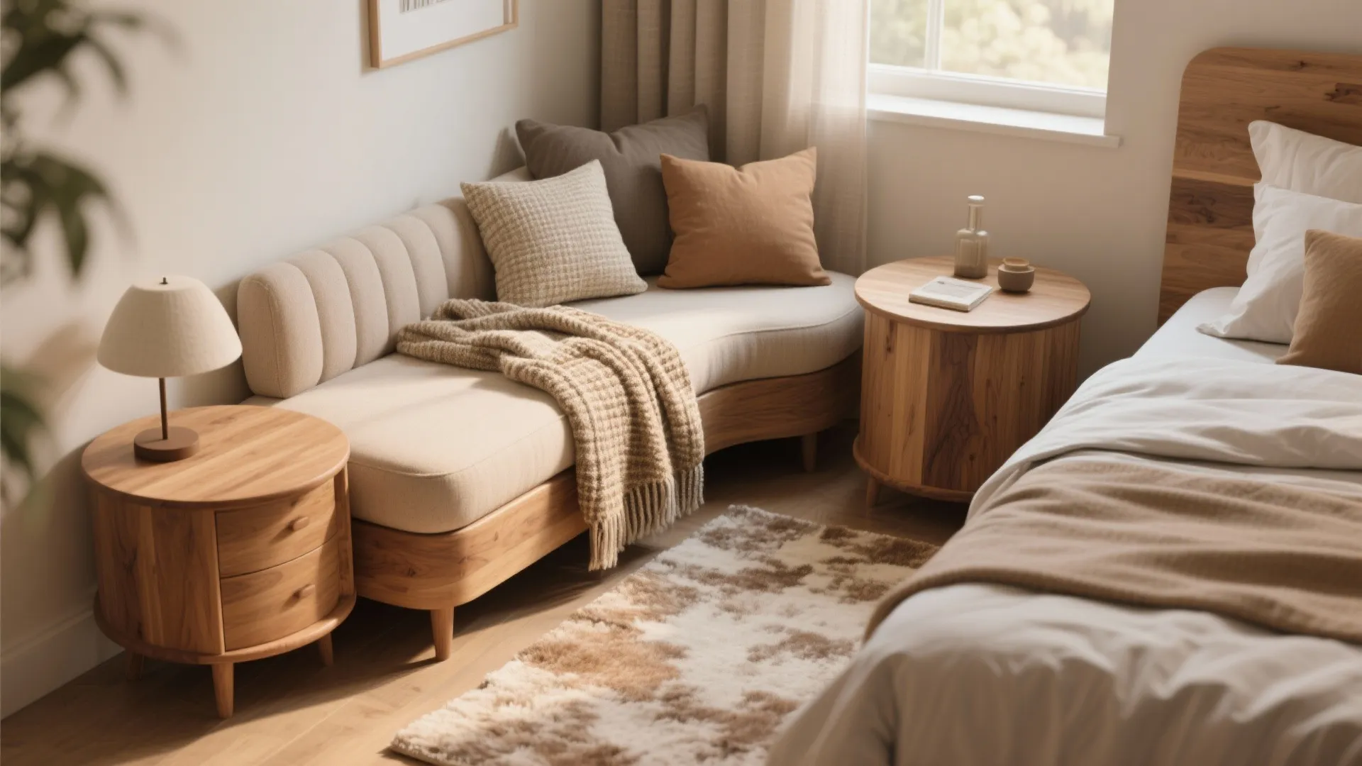 2. Soft textiles and rounded furniture