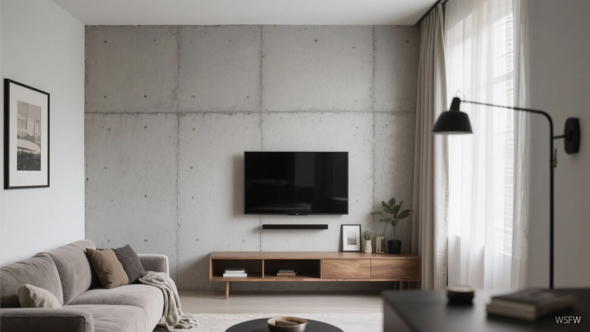 Soft-Textured Concrete Accent Wall