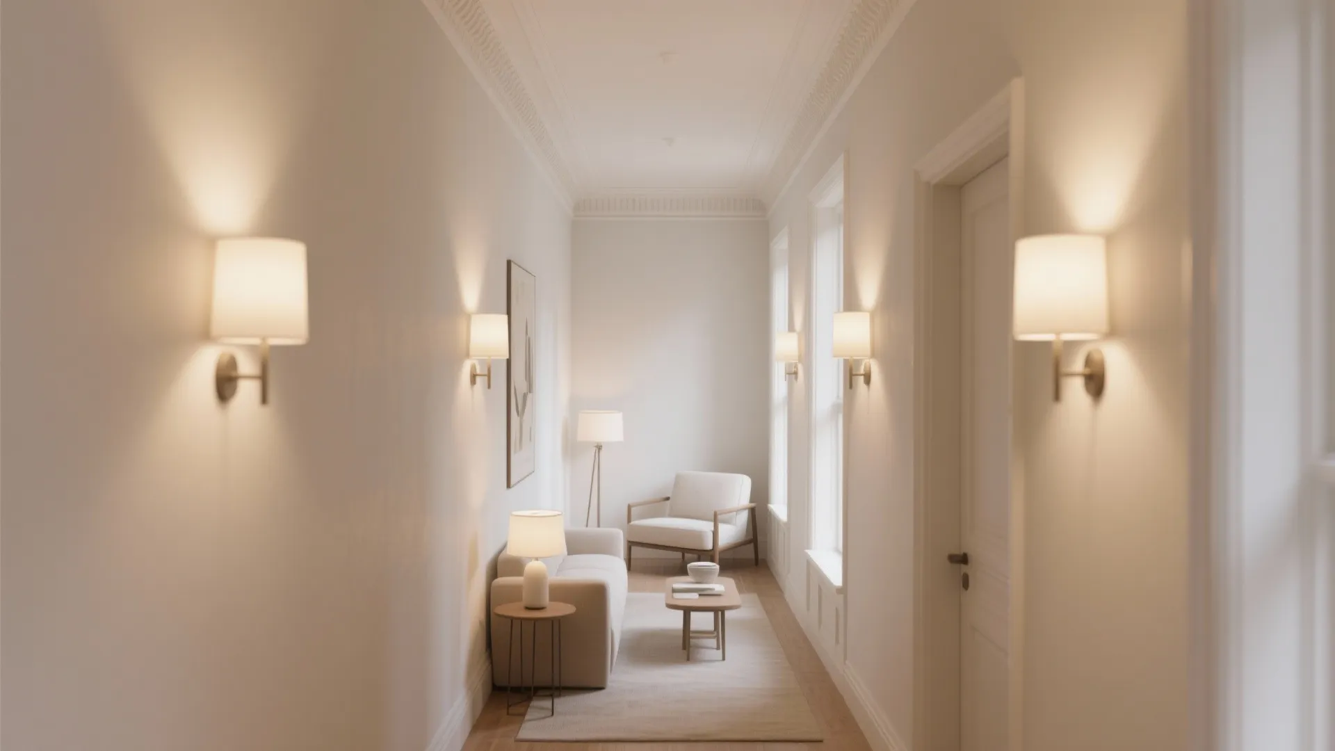 Soft uplight sconces for gentle ambience