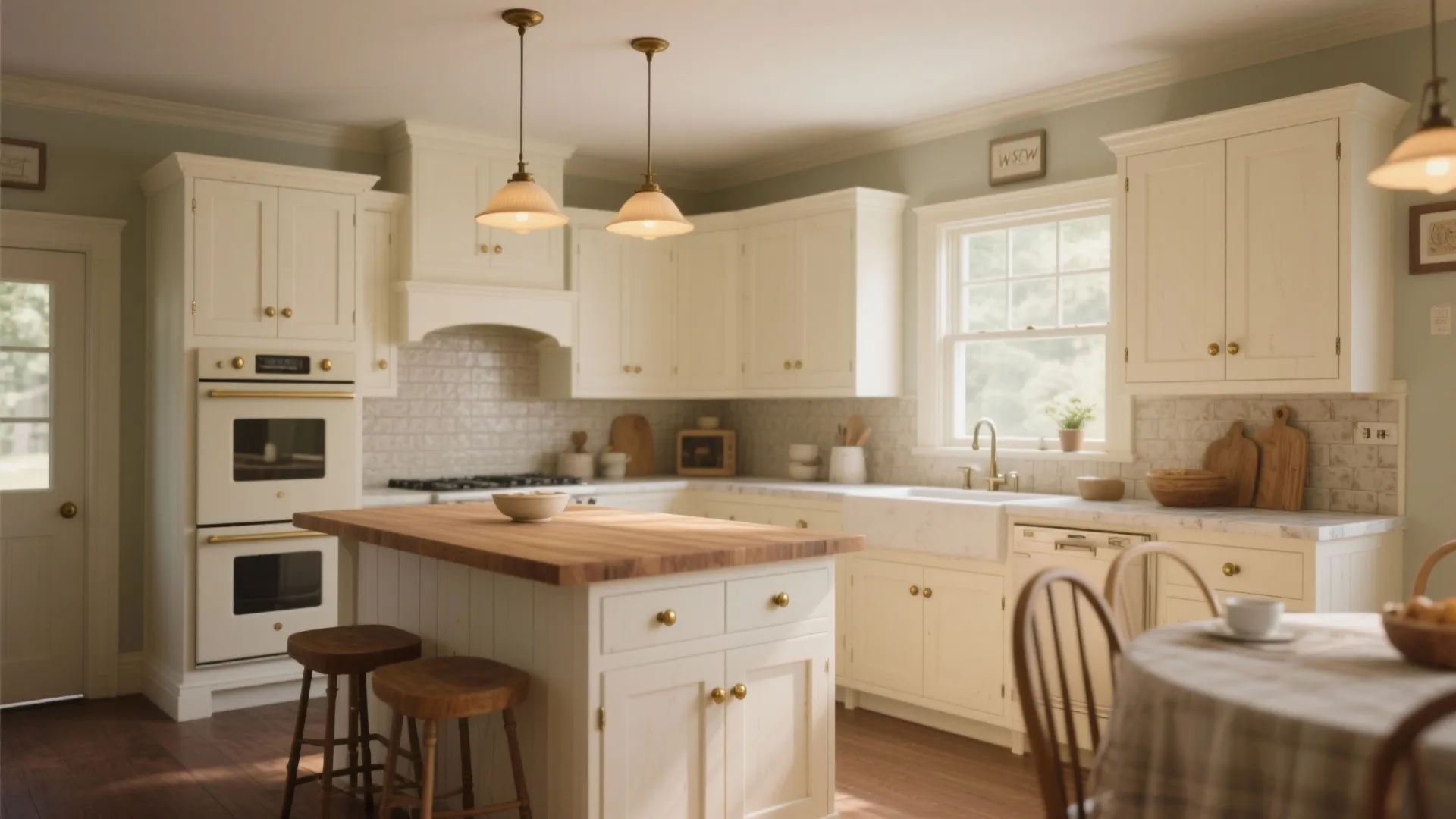 1. Soft Warm White (Best for cozy, traditional kitchens)