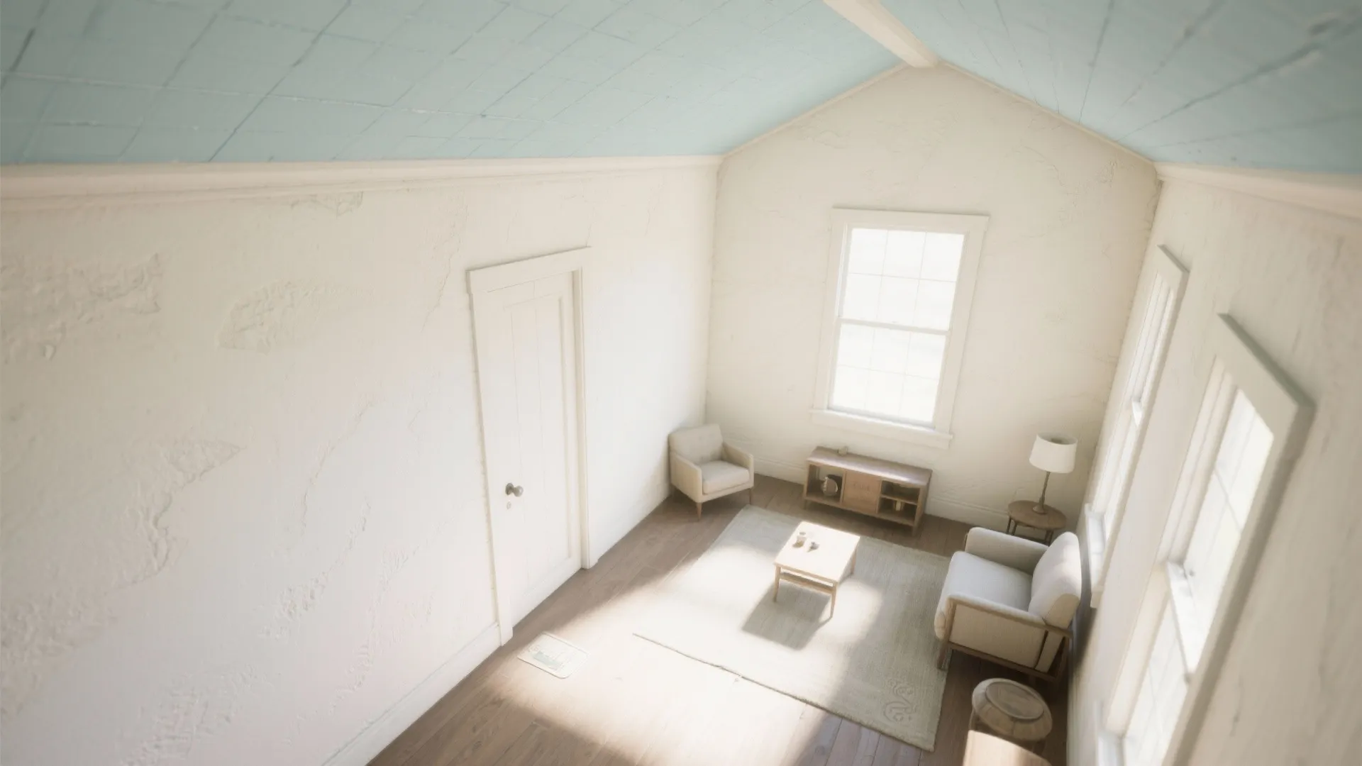 3. Soft White with Accented Ceilings