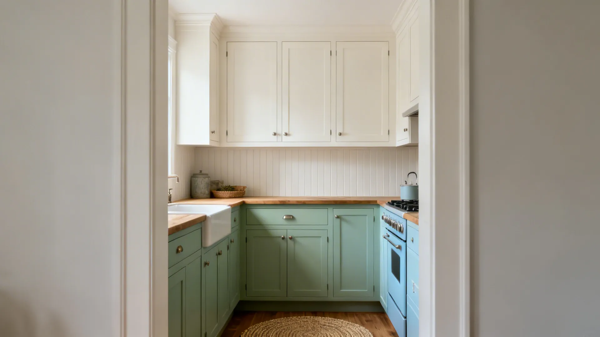 Soft white + muted color palette