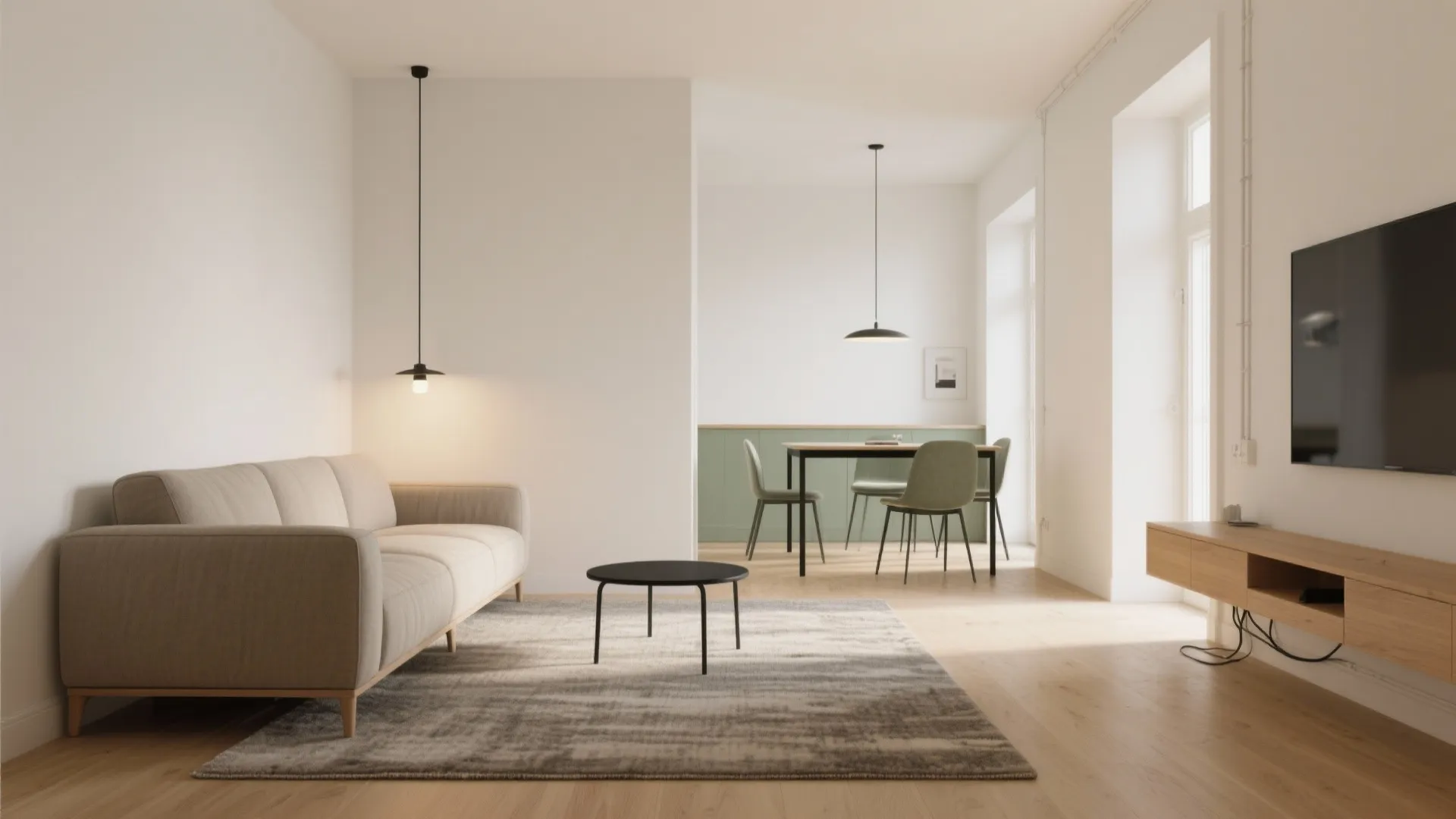 Soft Zoning with Rugs and Lighting