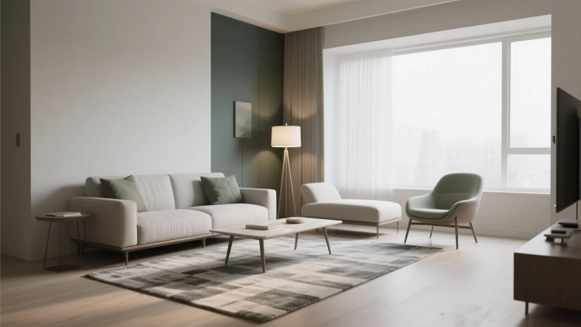 4) Soft zoning with rugs and low-profile furniture