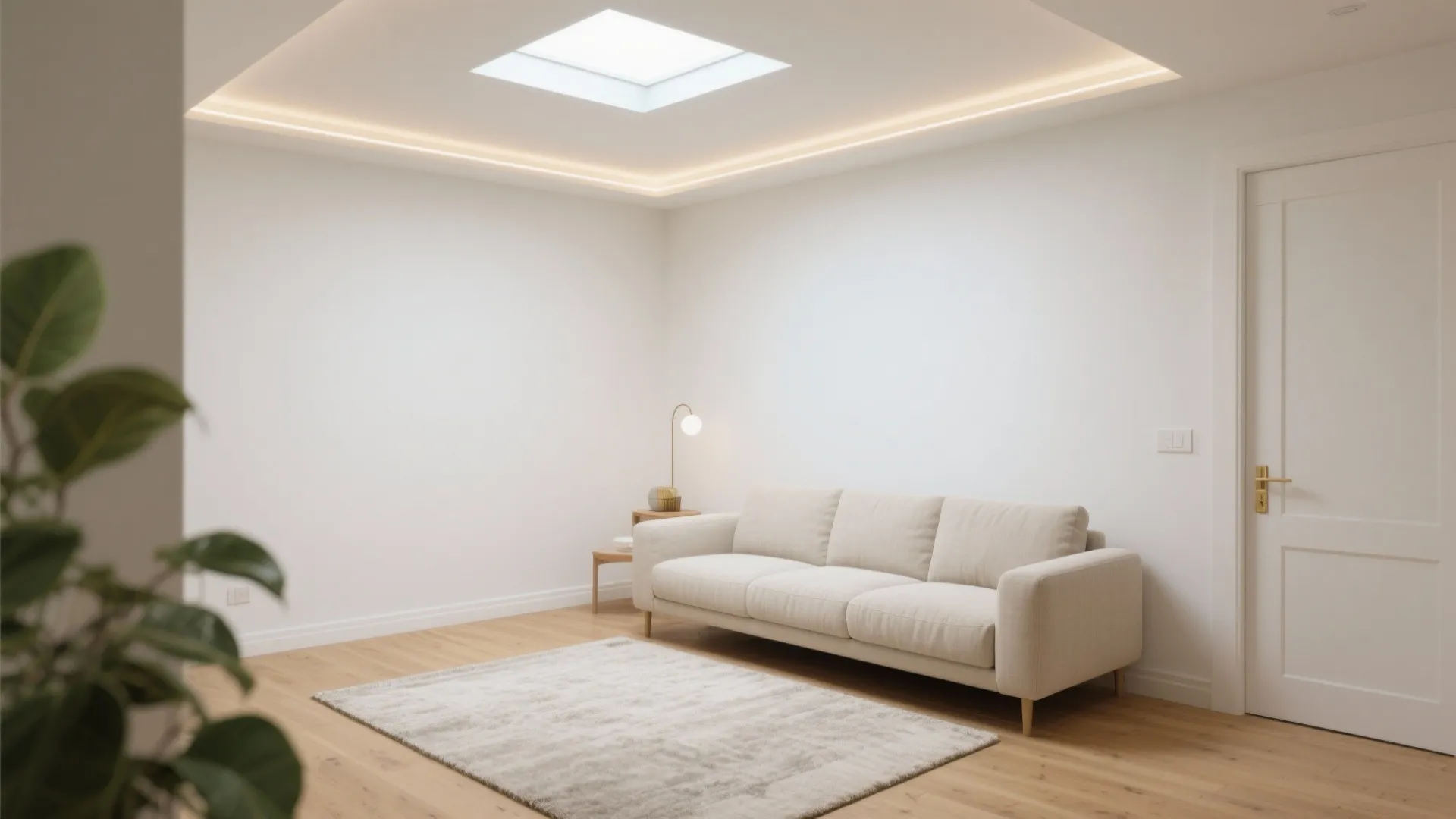 Soft White Ceiling with Warm Cove Lighting