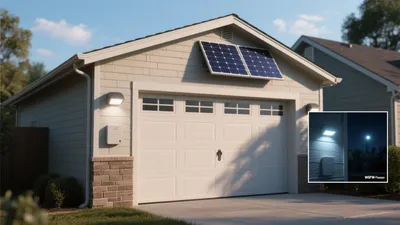 Solar-Powered Garage with Smart Outdoor Lighting