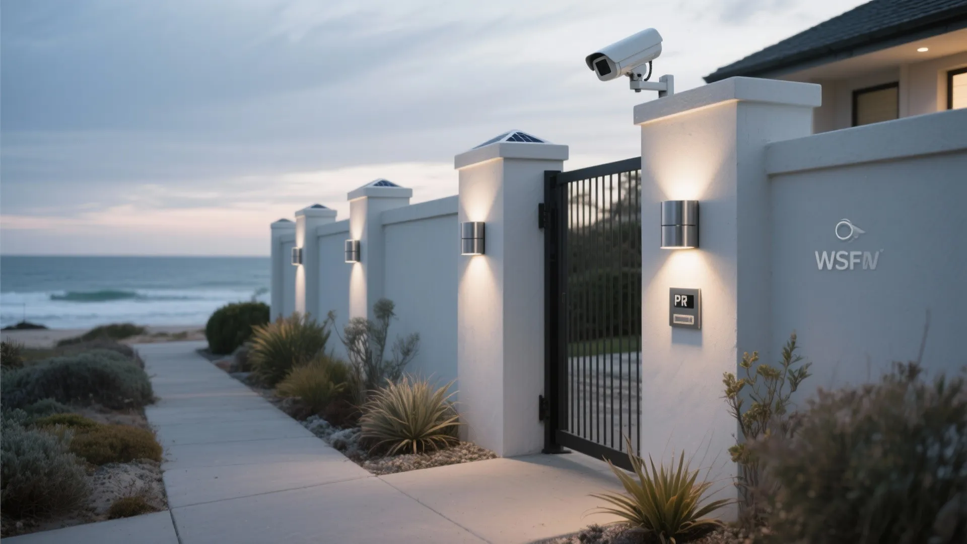 Solar caps and sconces for safety-first boundaries