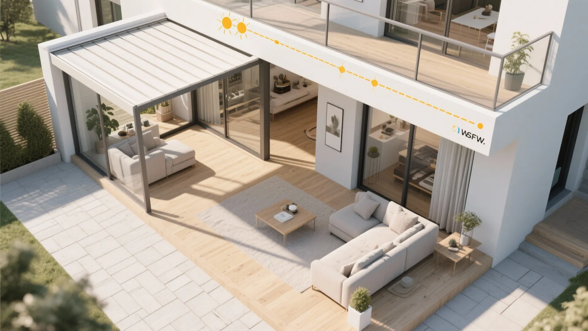 South-Facing Balcony for Passive Solar Gain