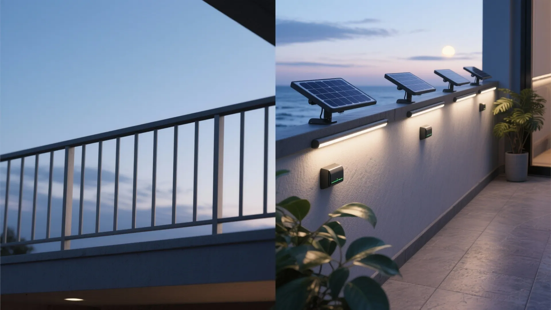 2) Solar Rail Lamps and Clip-on Uplights