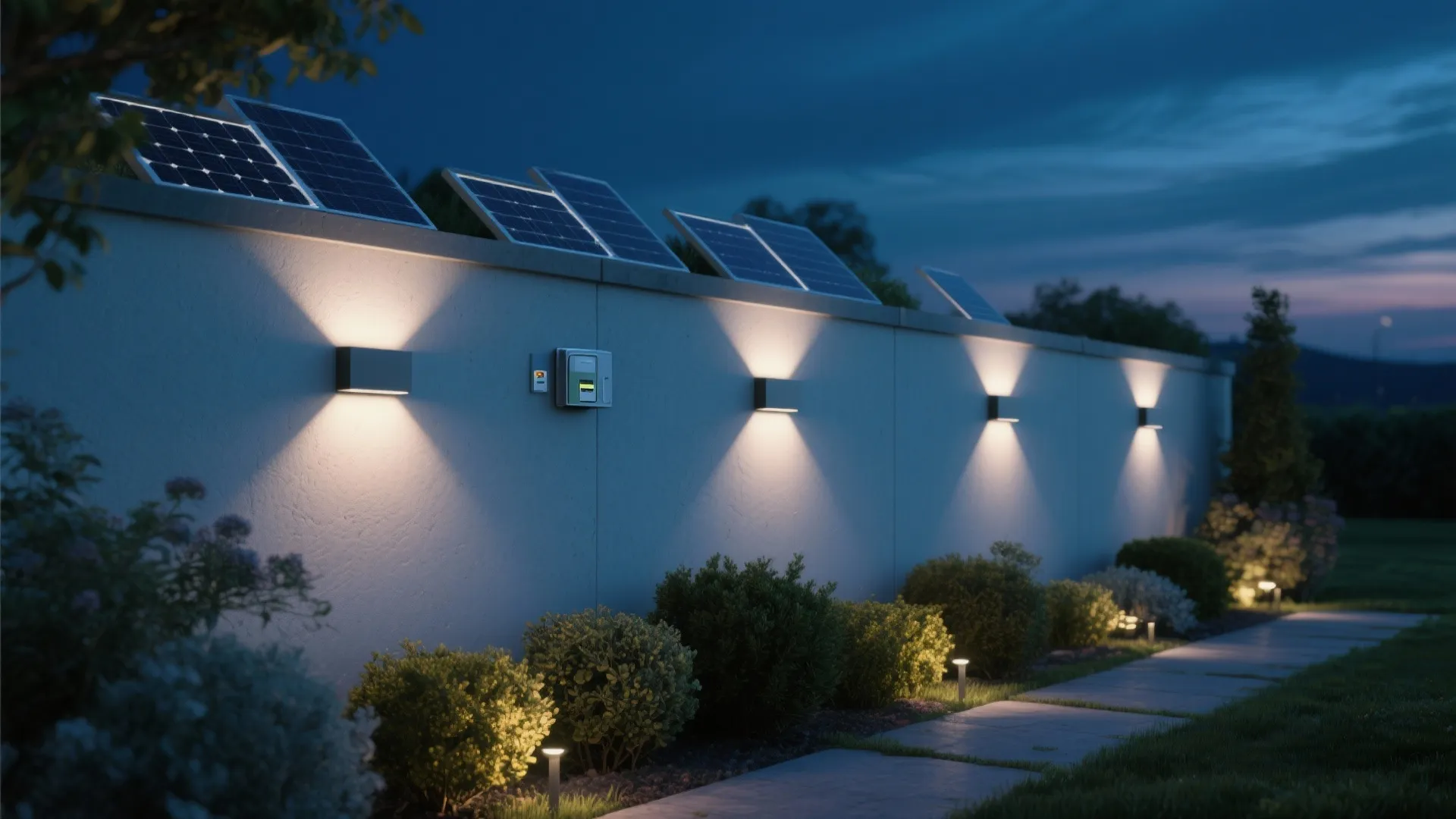 5. Solar-Powered Sconces for Low-Maintenance Areas