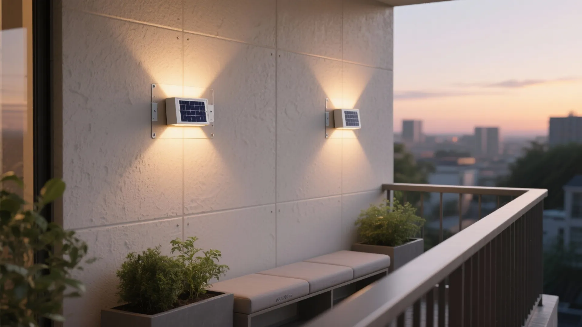 Solar wall sconces for renters (no wiring, no holes)
