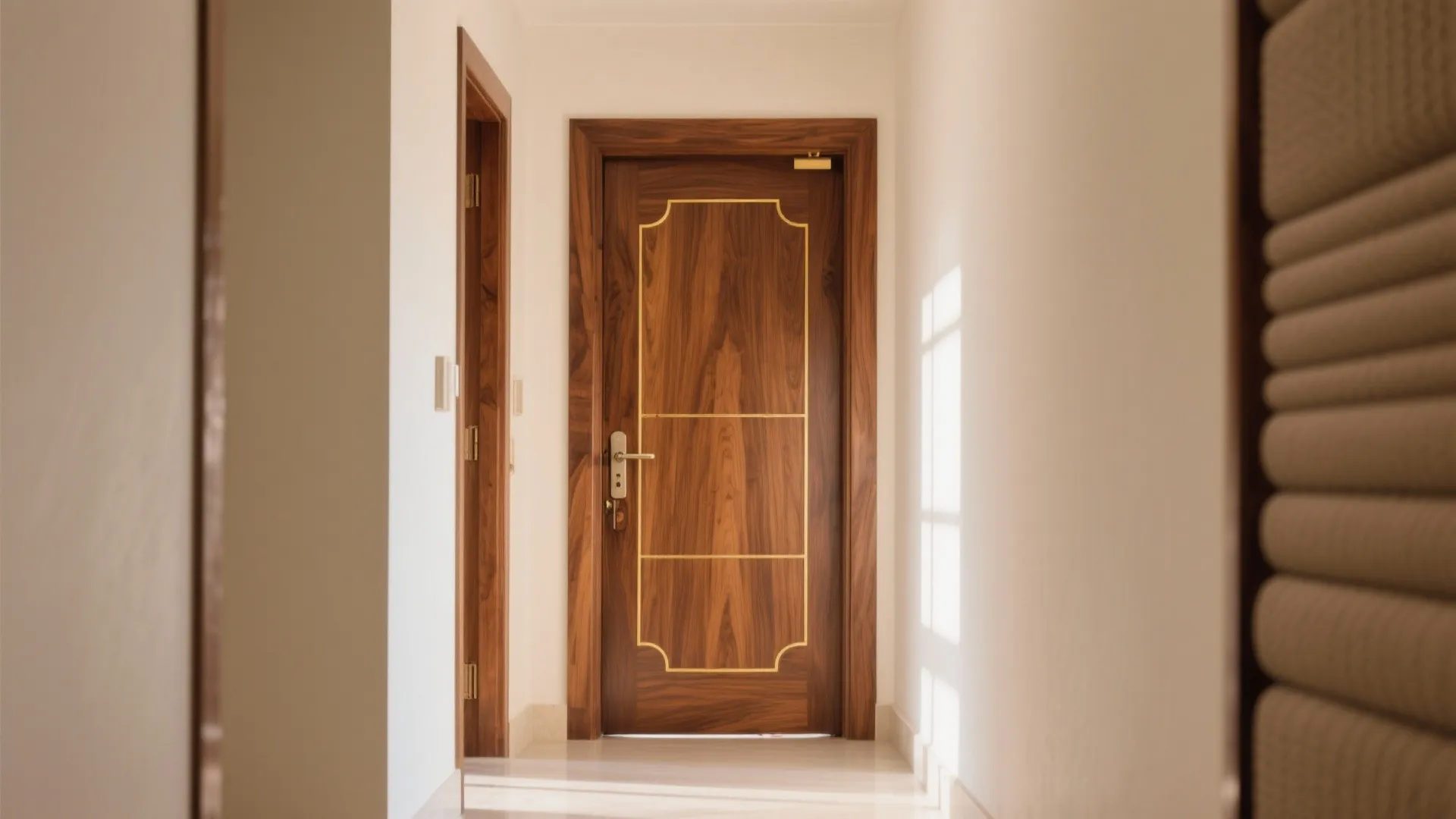 5) Solid Wood with Brass Details (Acoustic-Friendly)