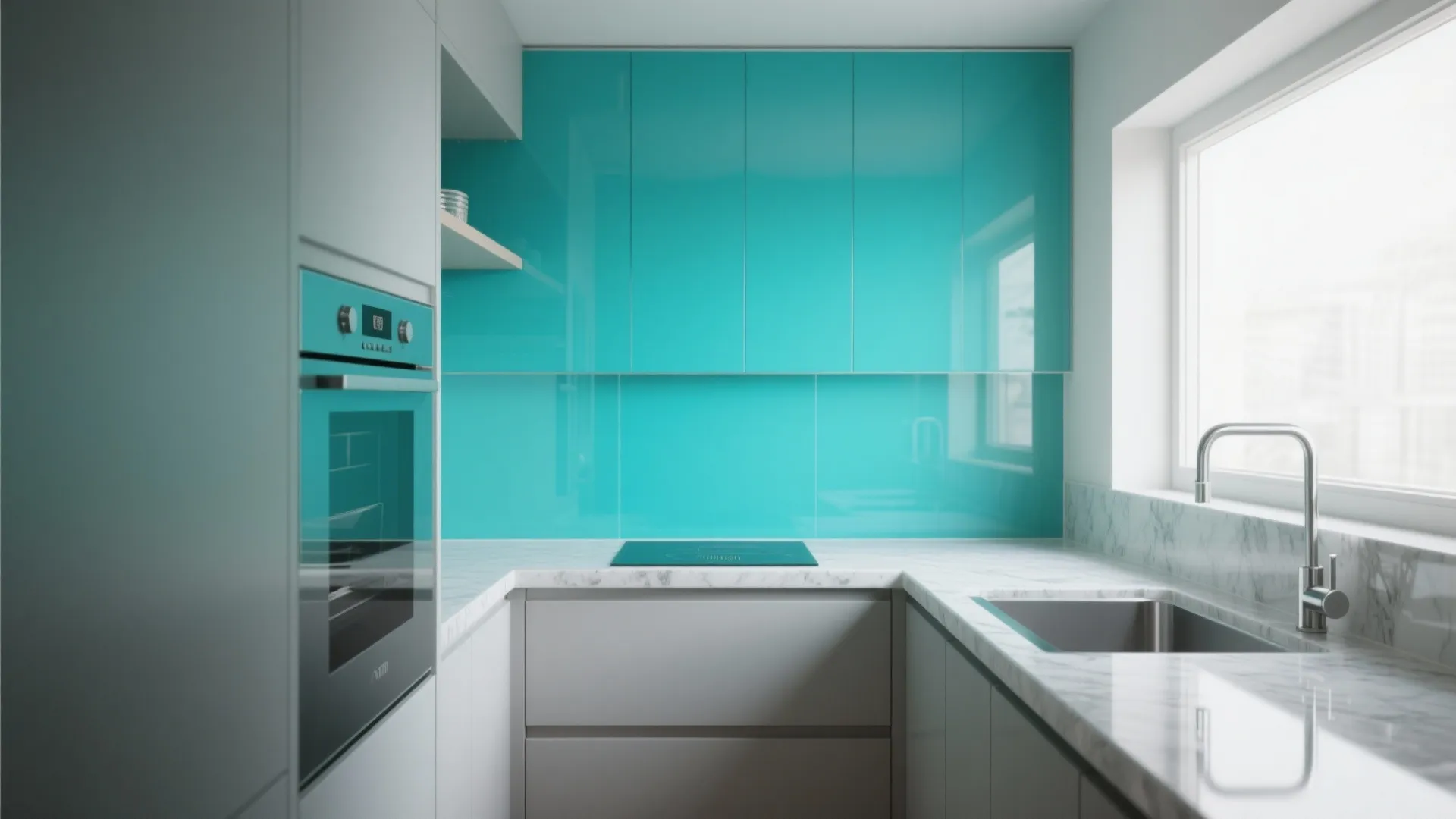 4. Bold Solid-Color Slab