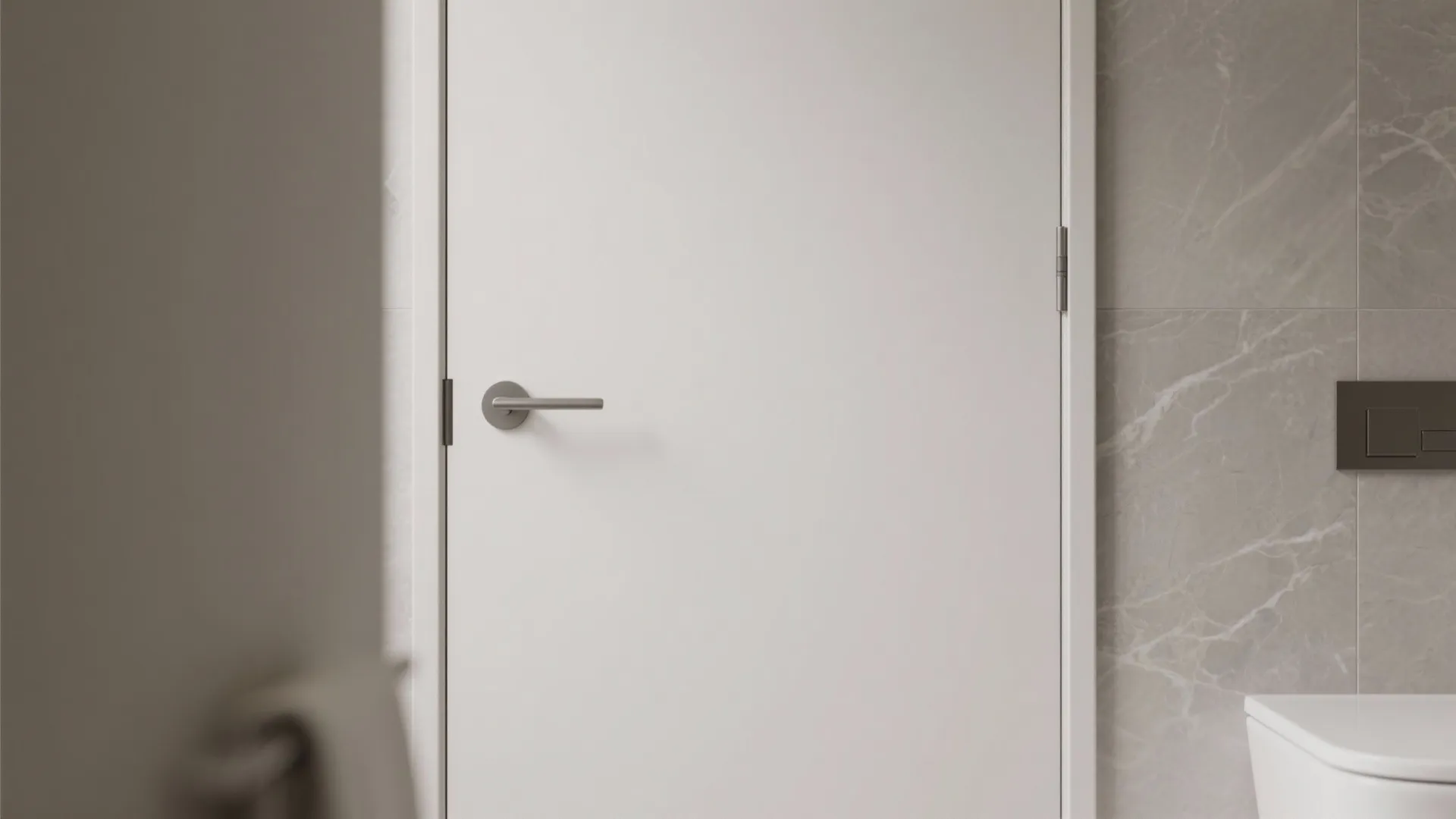 4) Solid-core flush door with concealed hinges