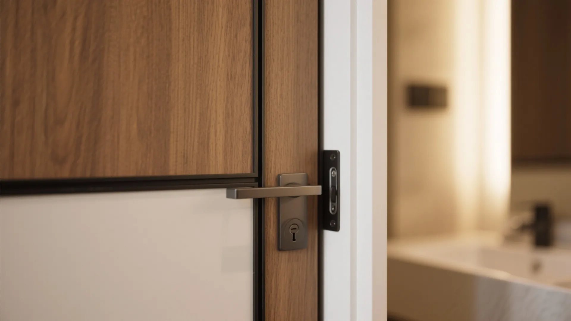 Solid-Core Door with Seals for Quiet Bathrooms