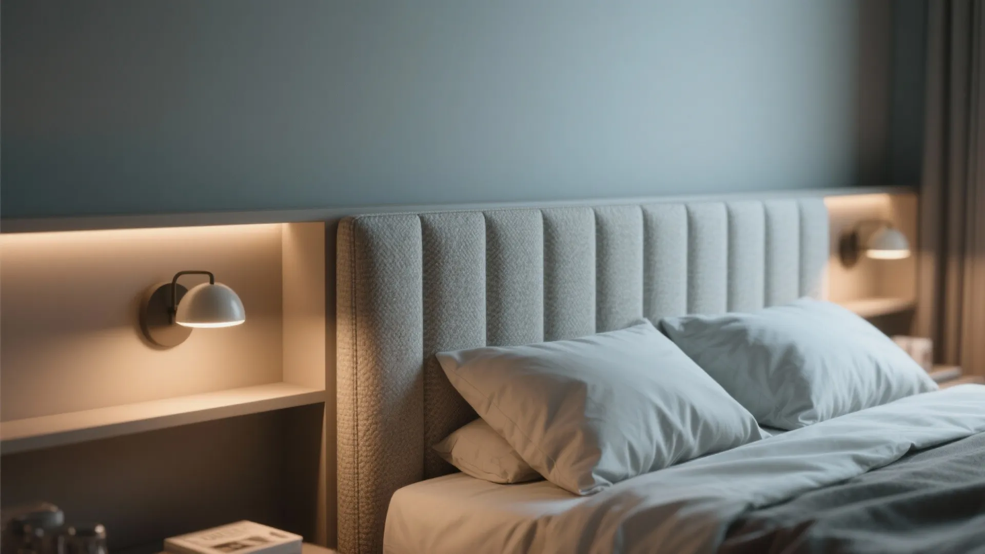 2. Solid Headboard & Backing Wall