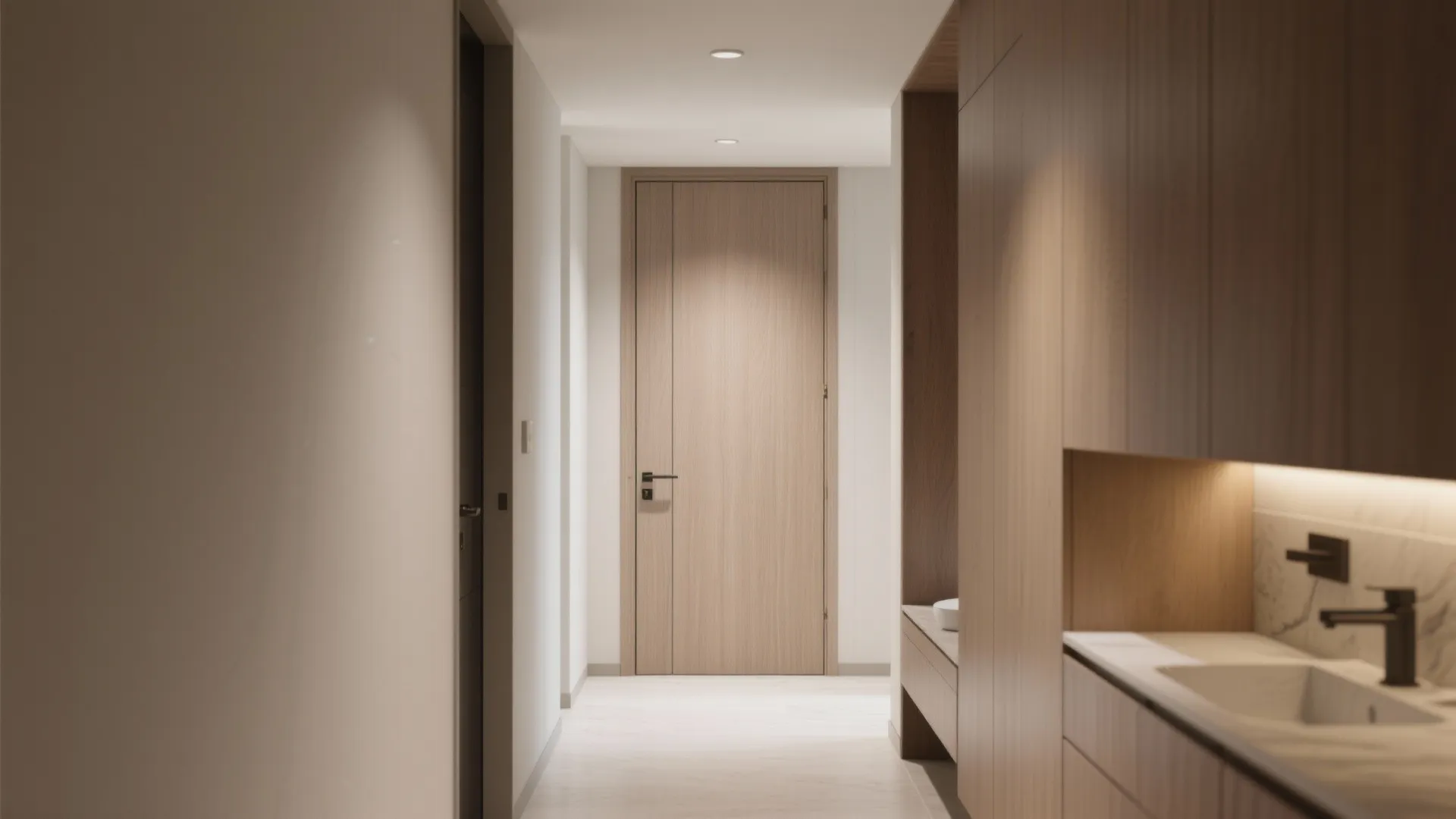 4. Solid slab door with concealed hinges