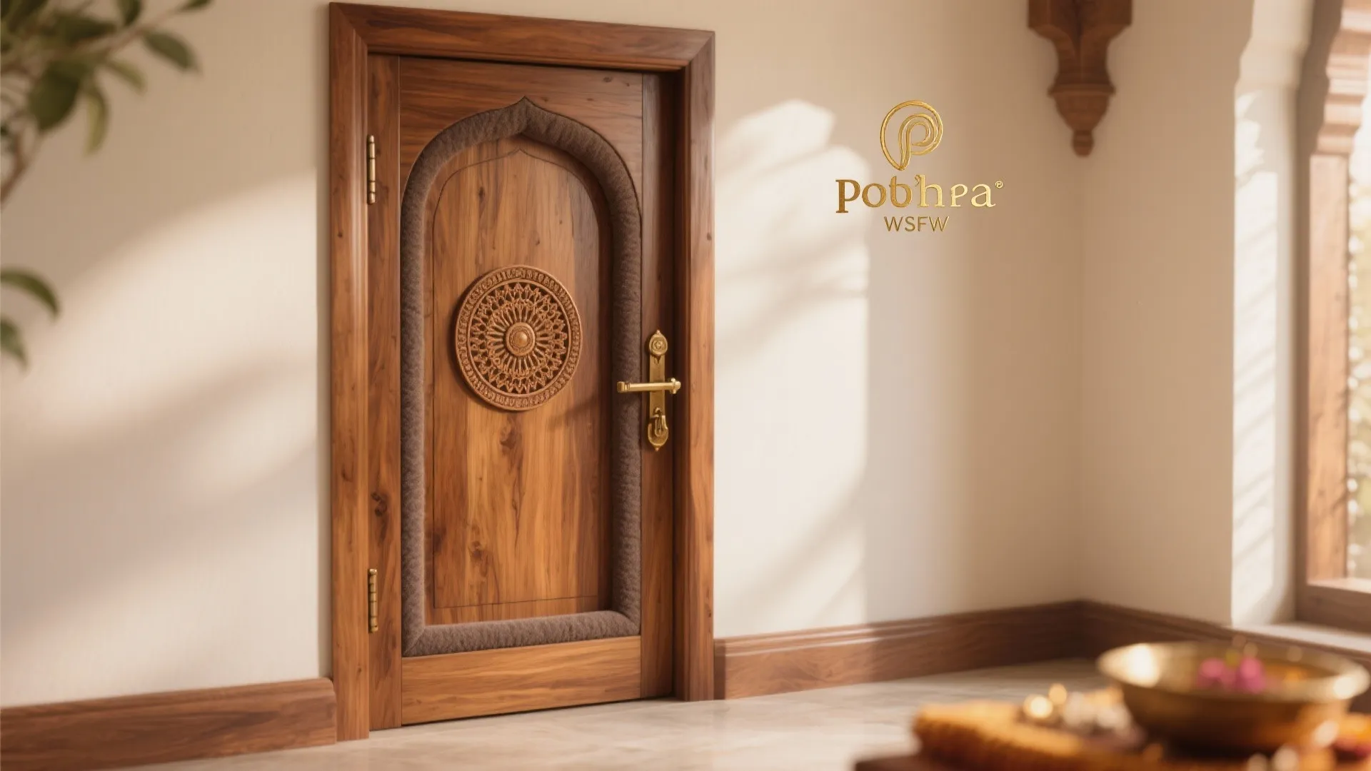 Idea 4: Solid wood with carved centerpiece and acoustic lining