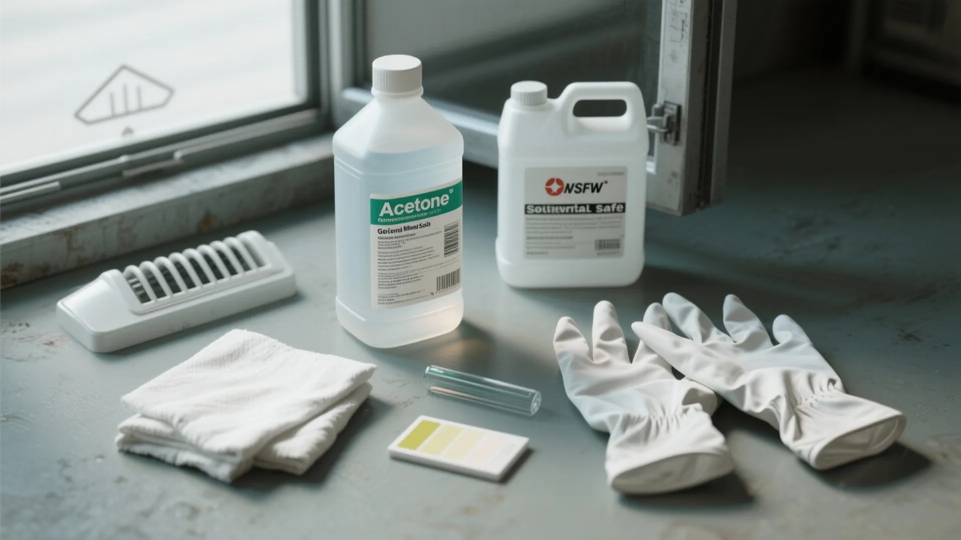 4. Use a solvent carefully for stubborn or oil-based paint