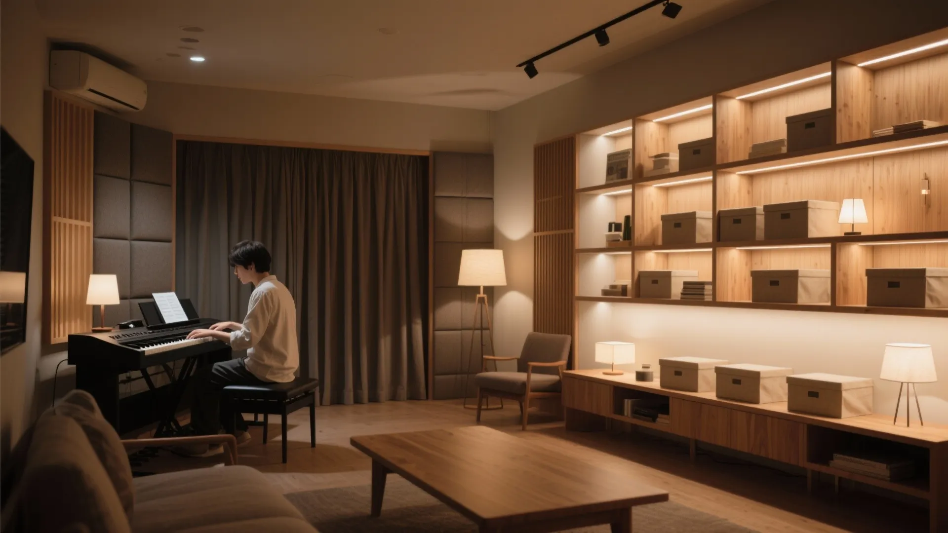 Tips 5: 音と光のゾーニングで家族の時間を分ける（日式風格・收納技巧）