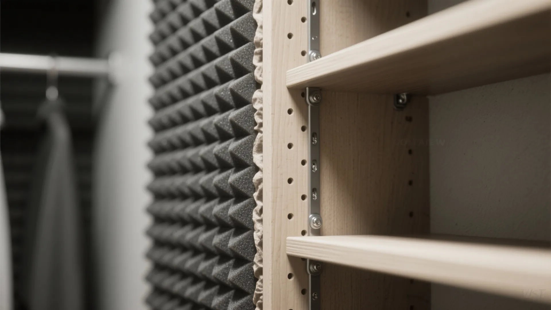 4. Soundproofed closet conversion with retractable shelving