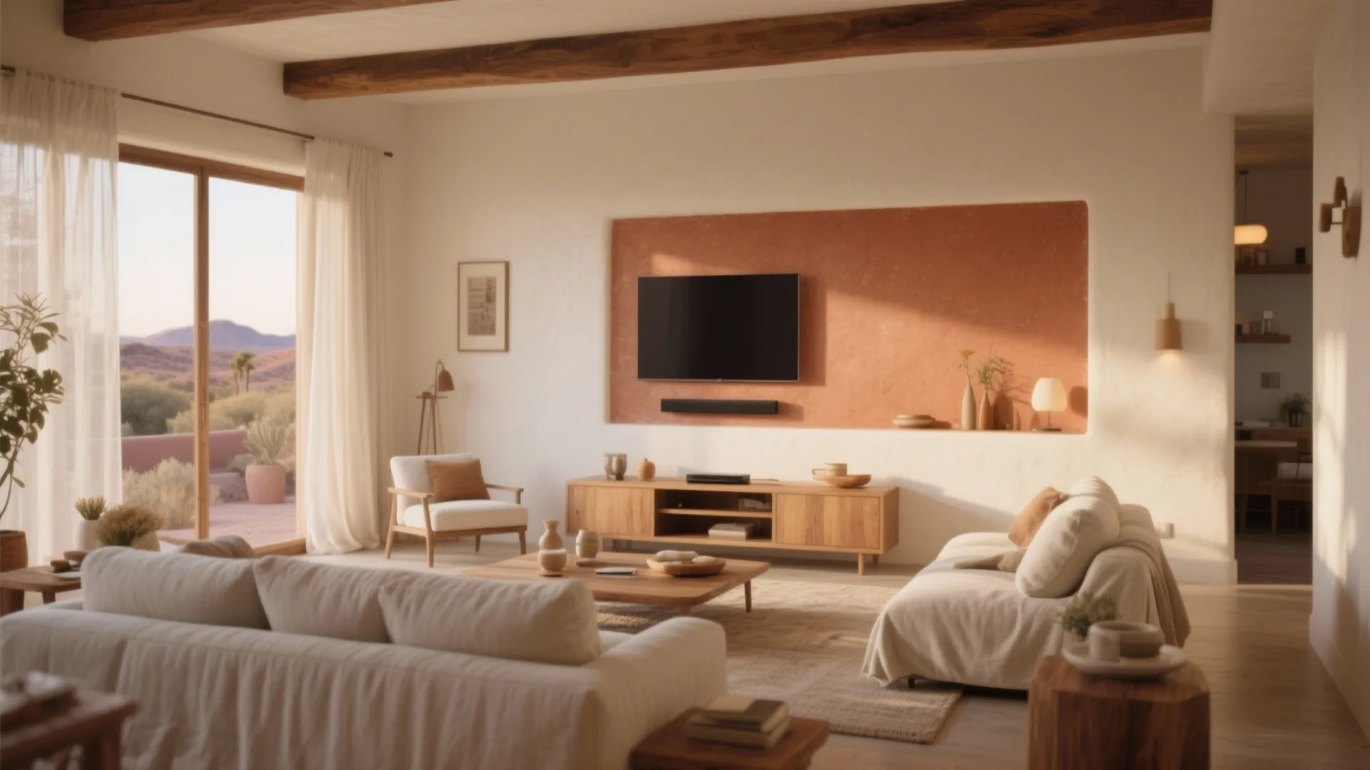 Warm Terracotta + Cream for South/Southwest Living Rooms