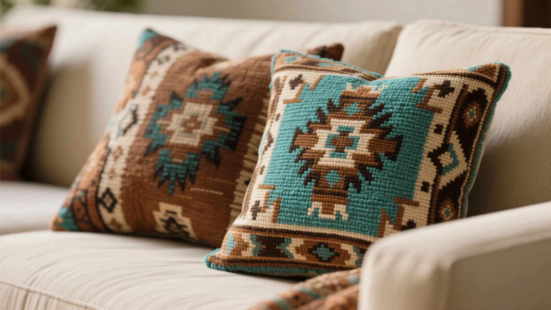 7. Southwestern Print Accent Pillows