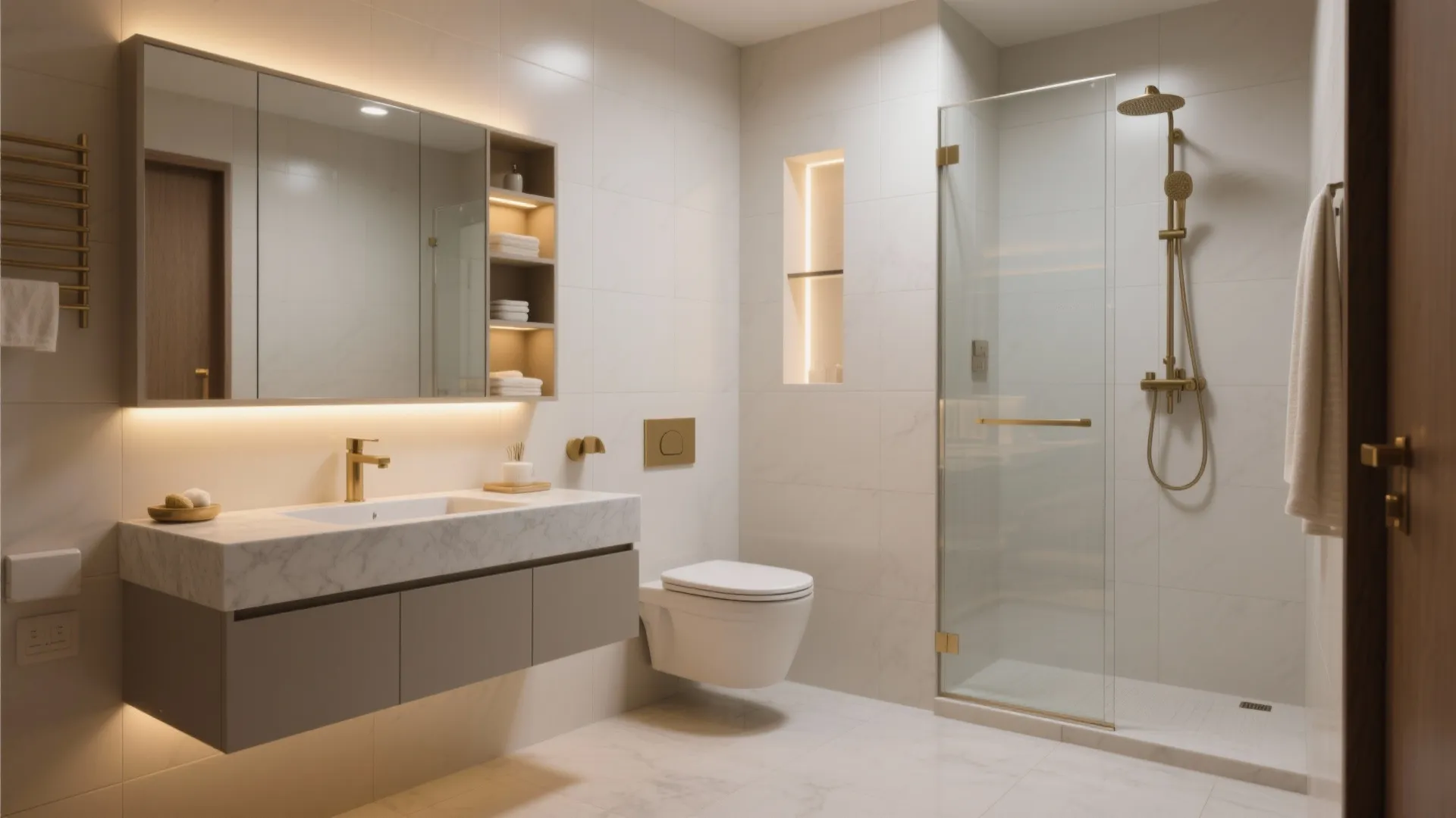 Bathrooms that feel like a spa in compact footprints