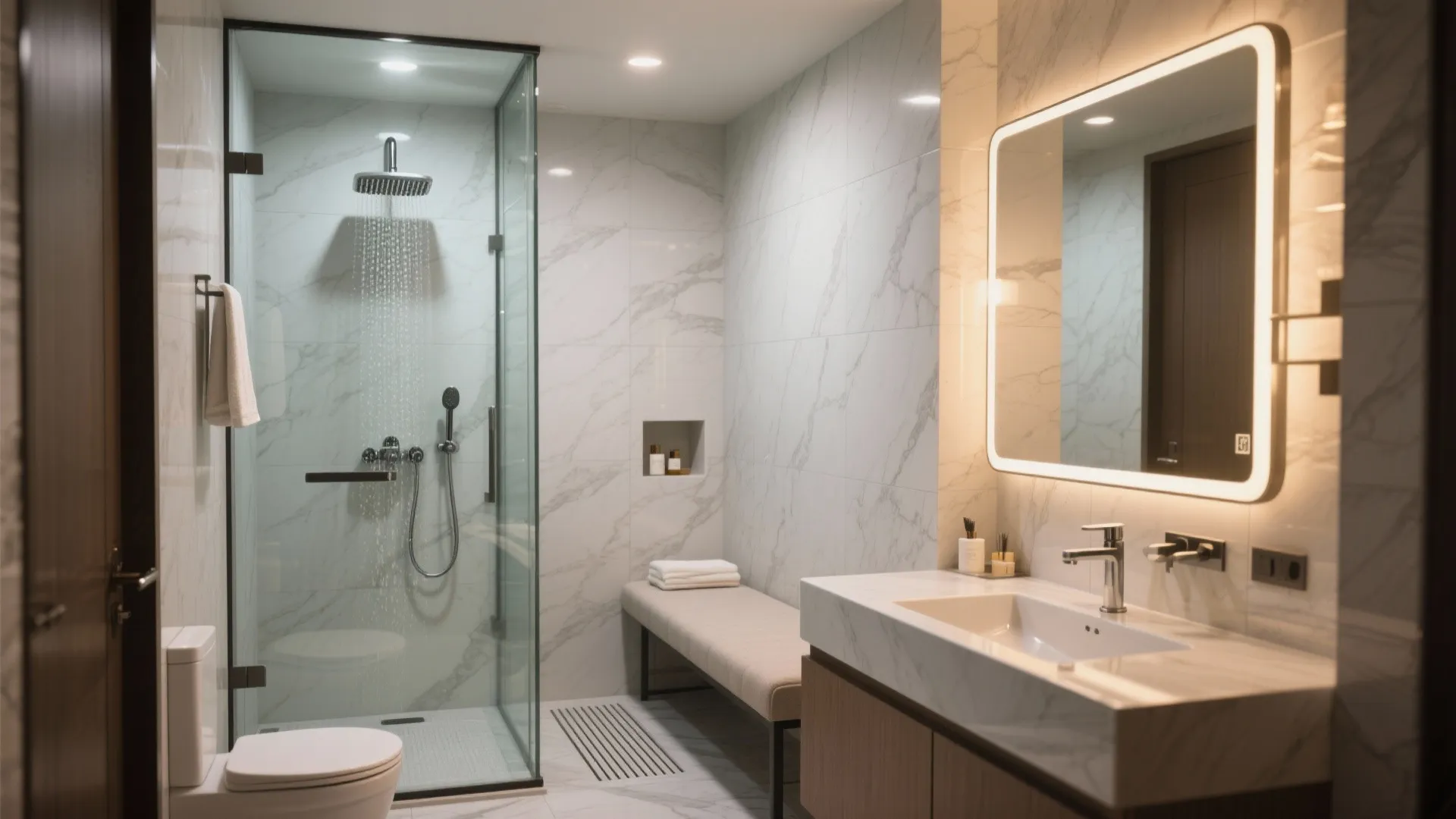 Spa-grade bathroom rituals in a compact footprint