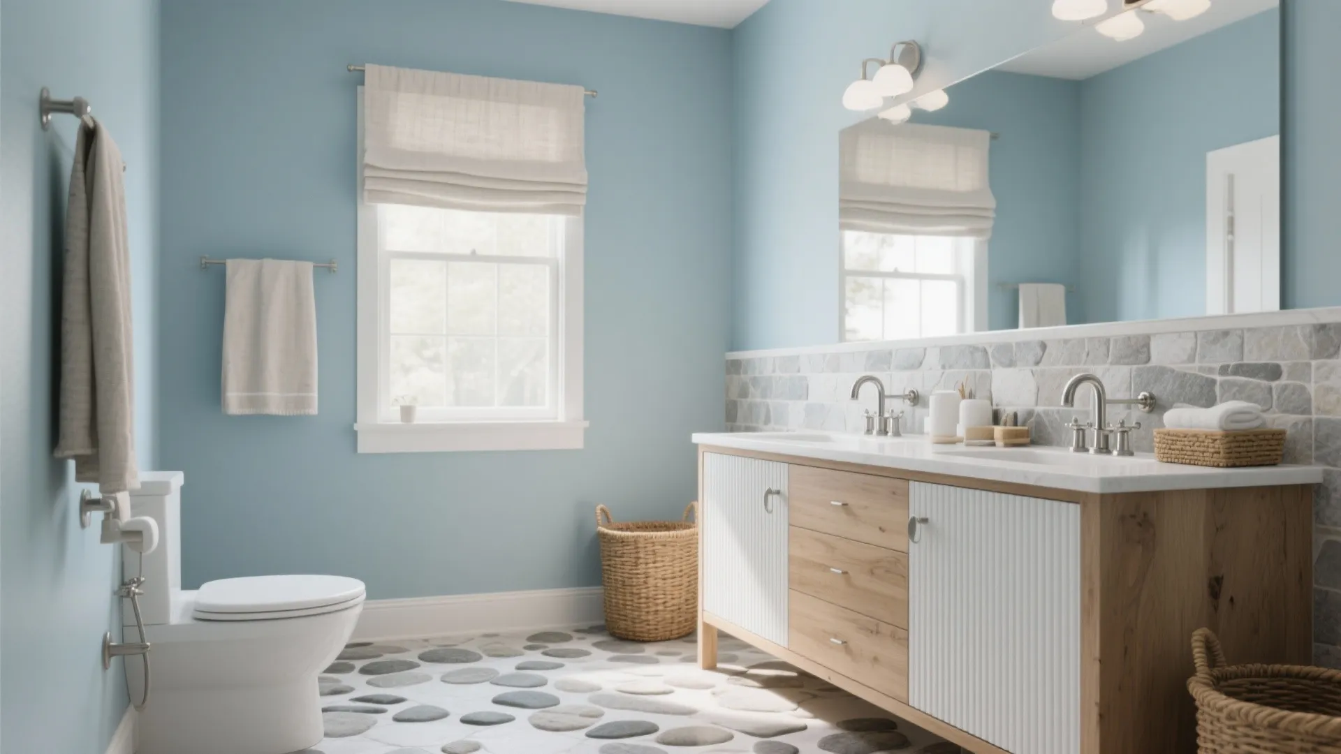 Spa Blues + Natural Materials (Wood, Stone, and Linen)