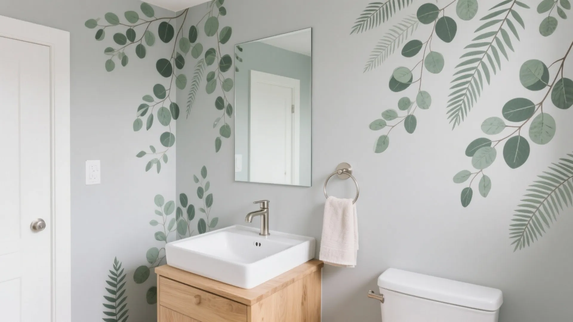 Waterproof botanical decals for spa calm