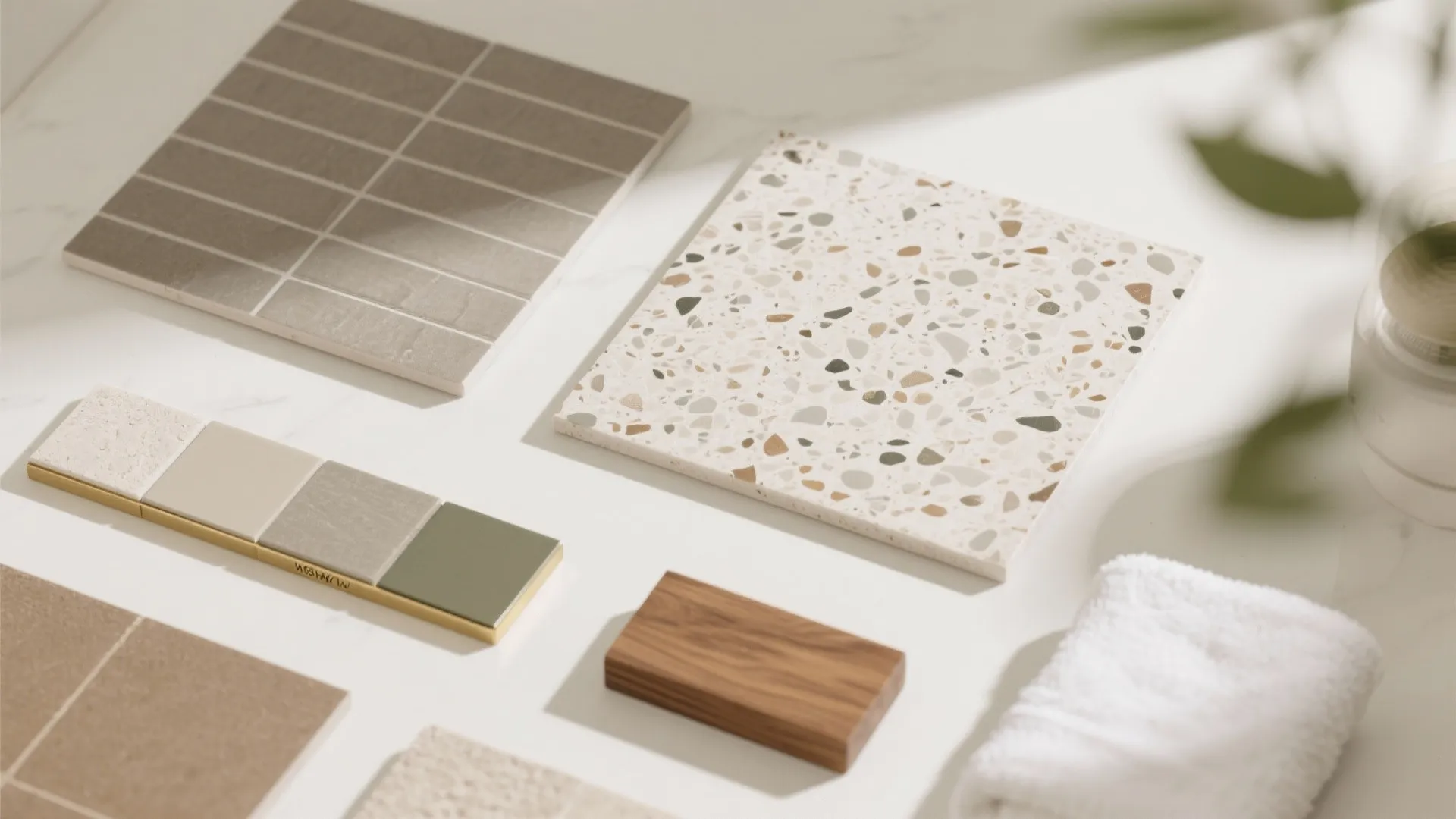 Stone-look and terrazzo textures for a spa feel