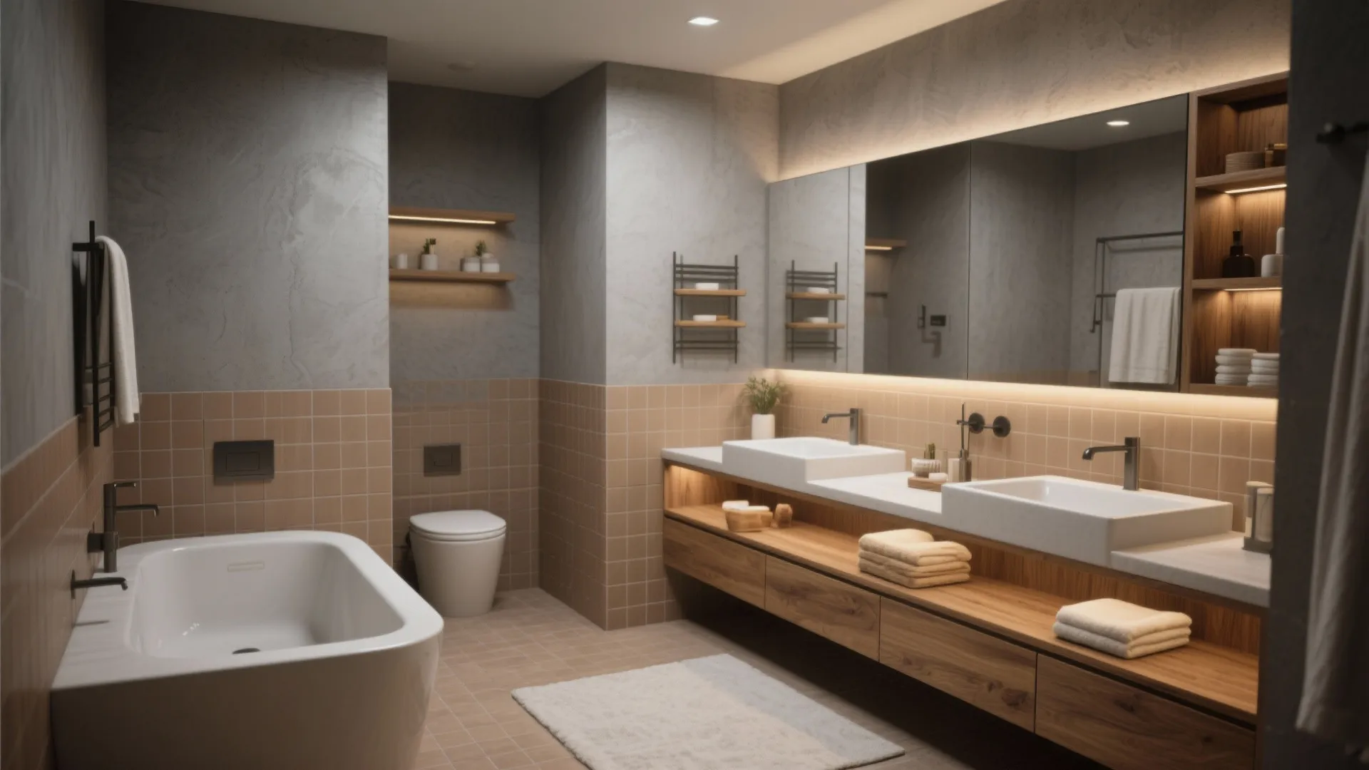 5. Spa Gray and Natural Wood