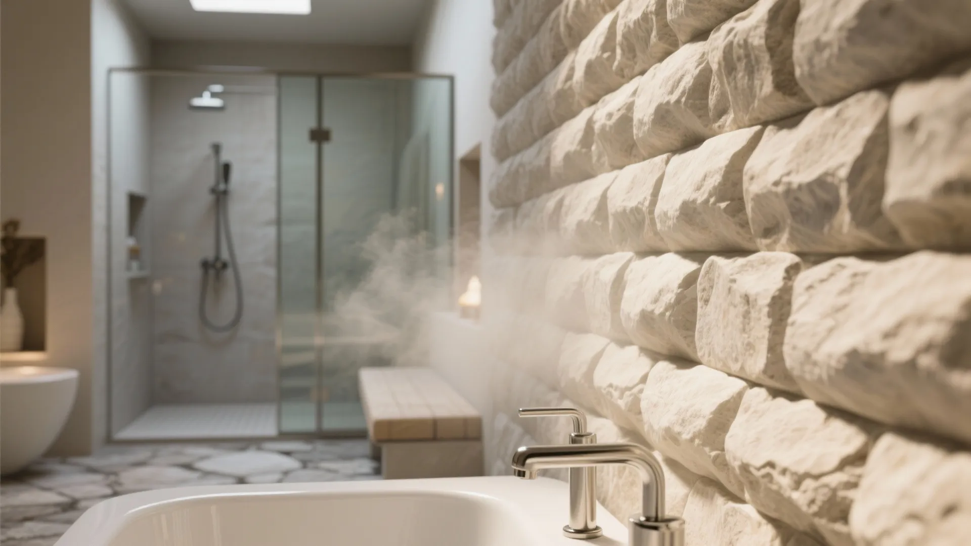 Spa Bath Retreat: Stone, Steam, and Sanctuary