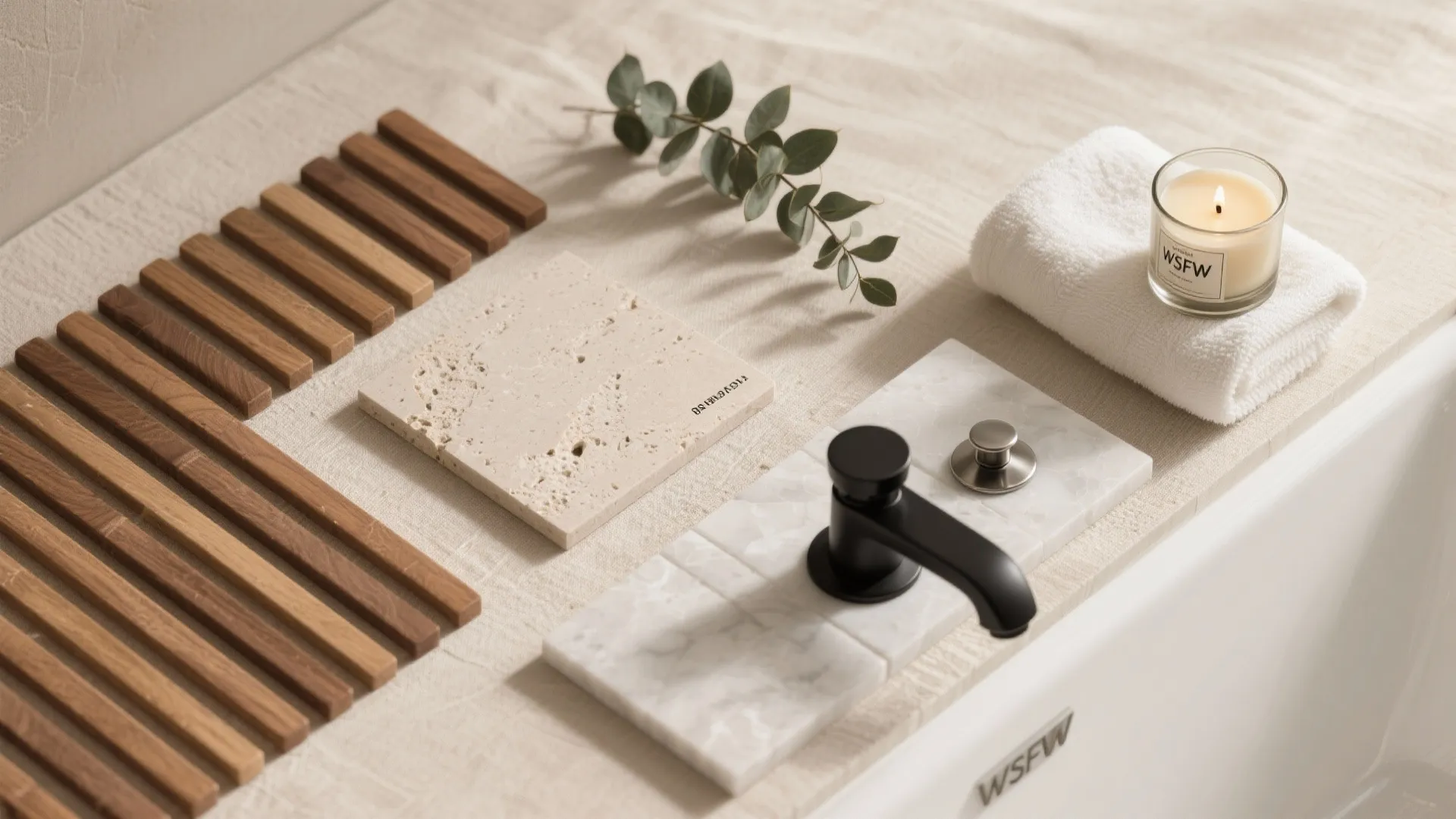 4) Warm Materials: Wood Accents and Stone That Feel Like a Spa