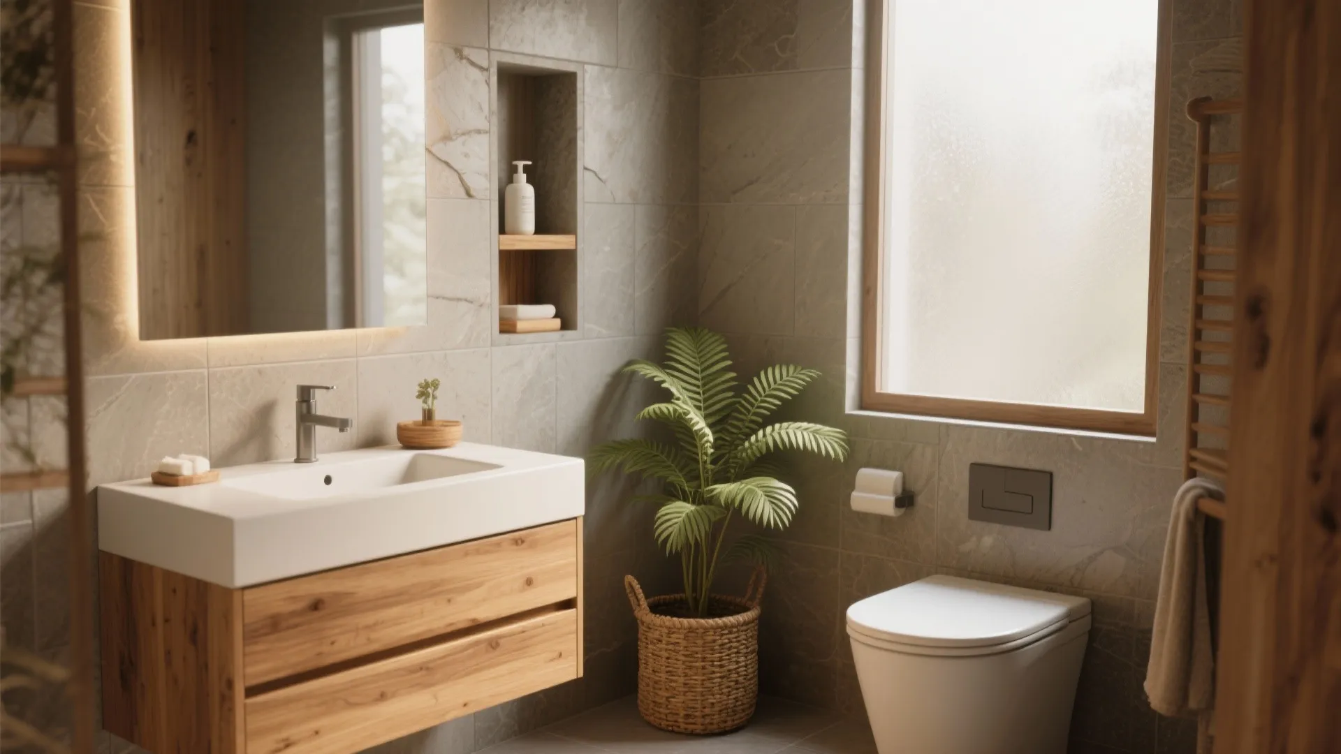 Spa-inspired natural materials