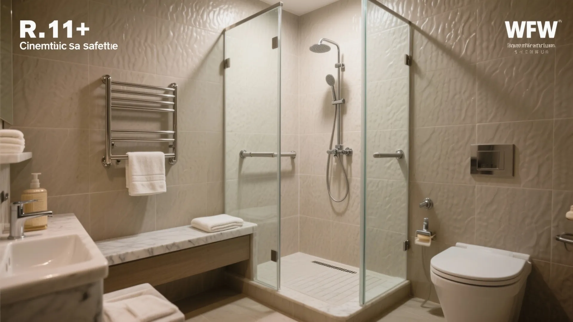 Spa‑Safe Bathrooms with Subtle Glamour