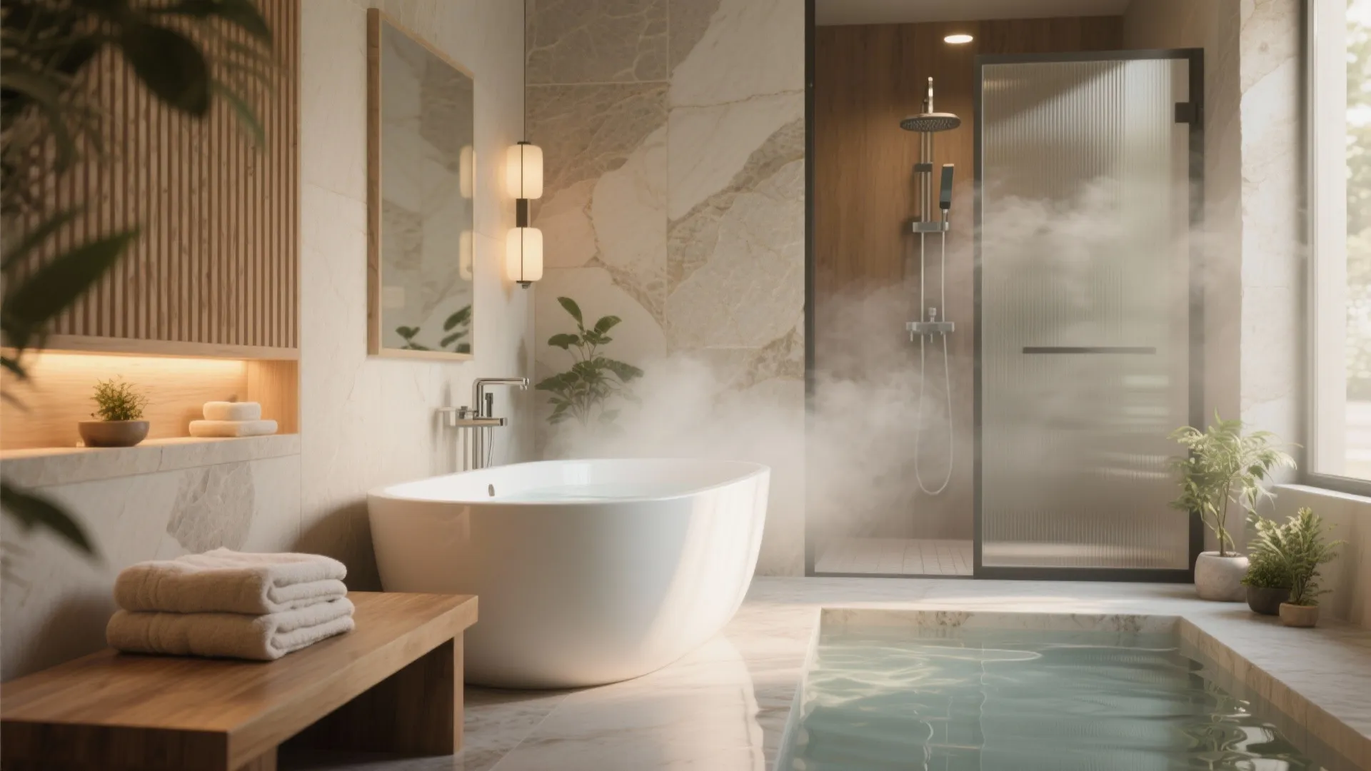 2. Spa soaking zone with steam and recovery