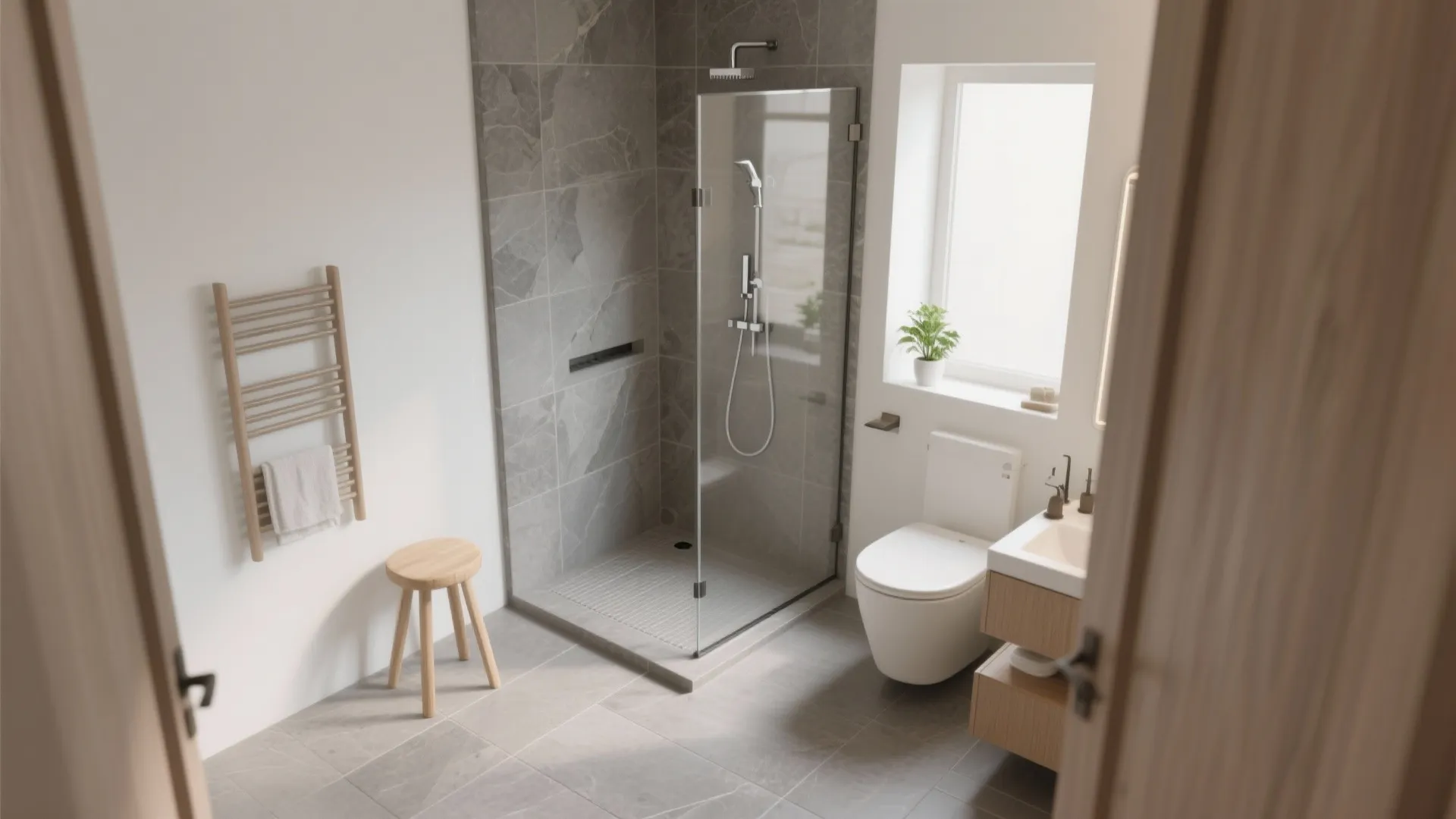 Spa-Calm Stone-Look Porcelain (Matte, Structured)