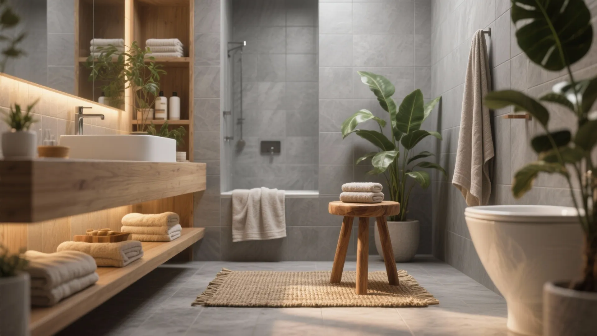 5. Create a spa-like vibe with textiles and plants