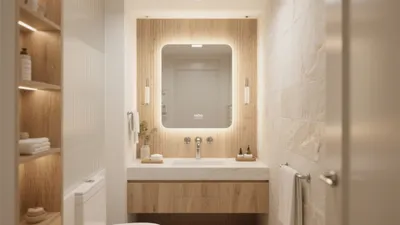 Modern Wood & Stone Bathroom Design Ideas