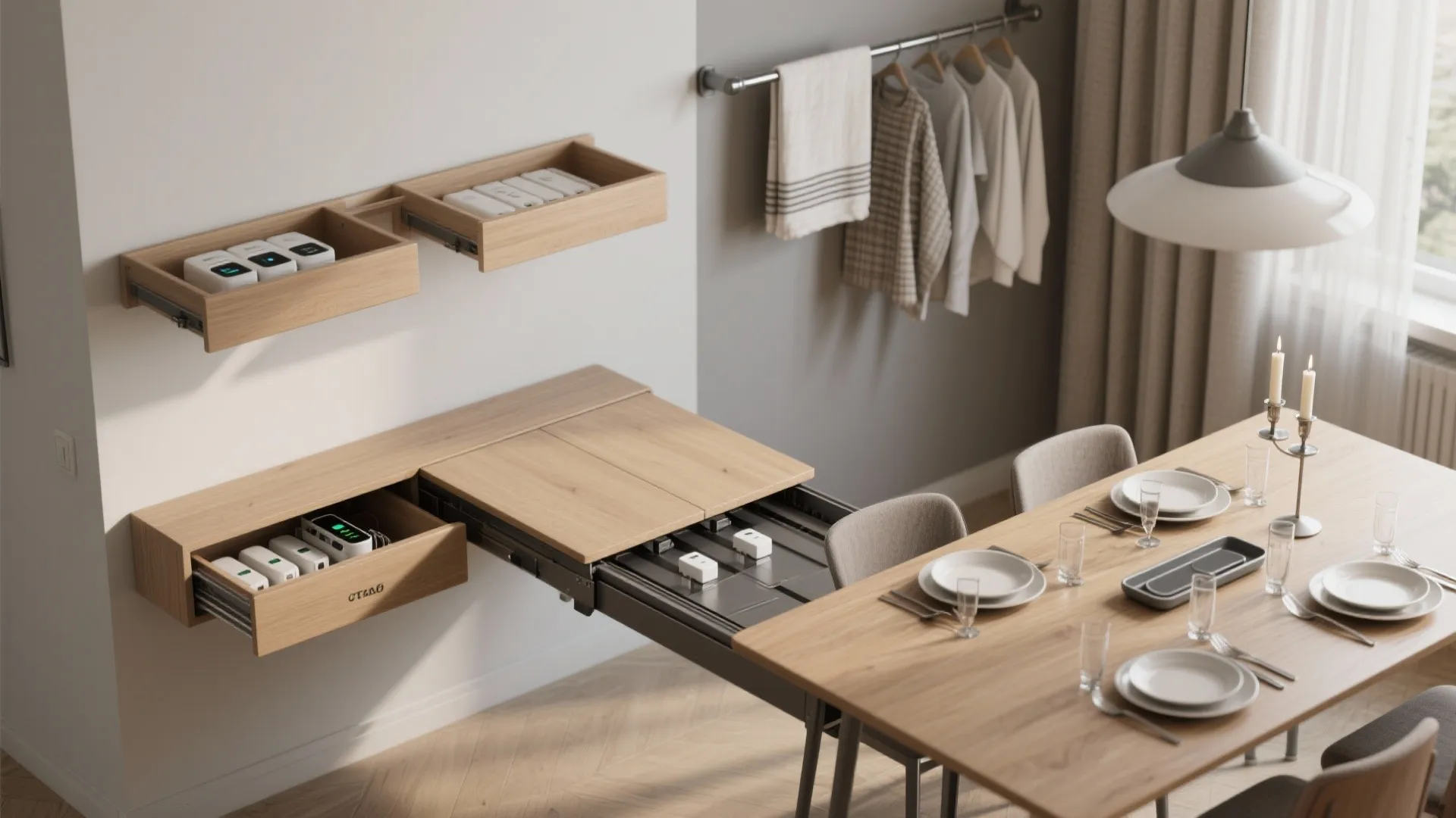 4. Space-Saving Foldable or Extendable Table Styling