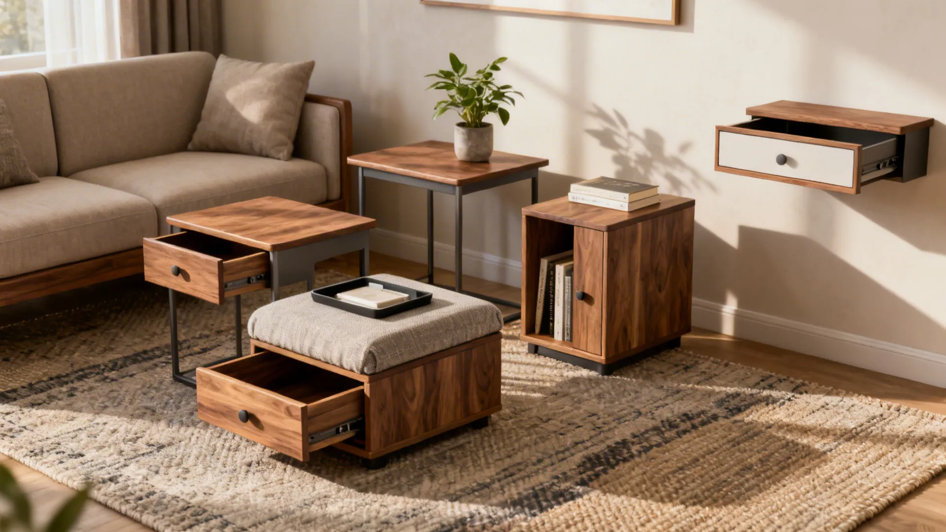 5 Side Table Ideas with Storage for Small Living Rooms