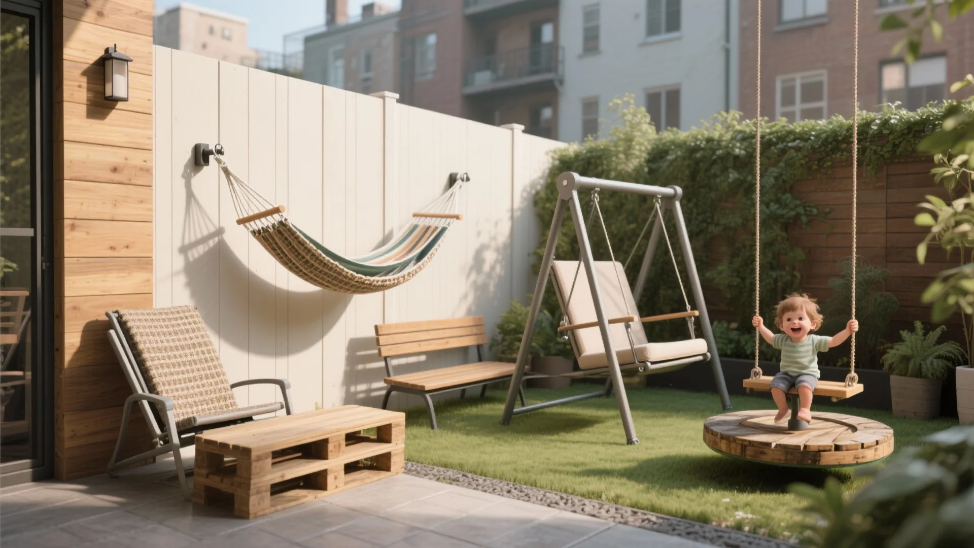 Swing Sets for Small Spaces — 5 Smart Ideas: Compact, playful and surprisingly doable: five swing solutions I use for tiny yards, balconies and small homes