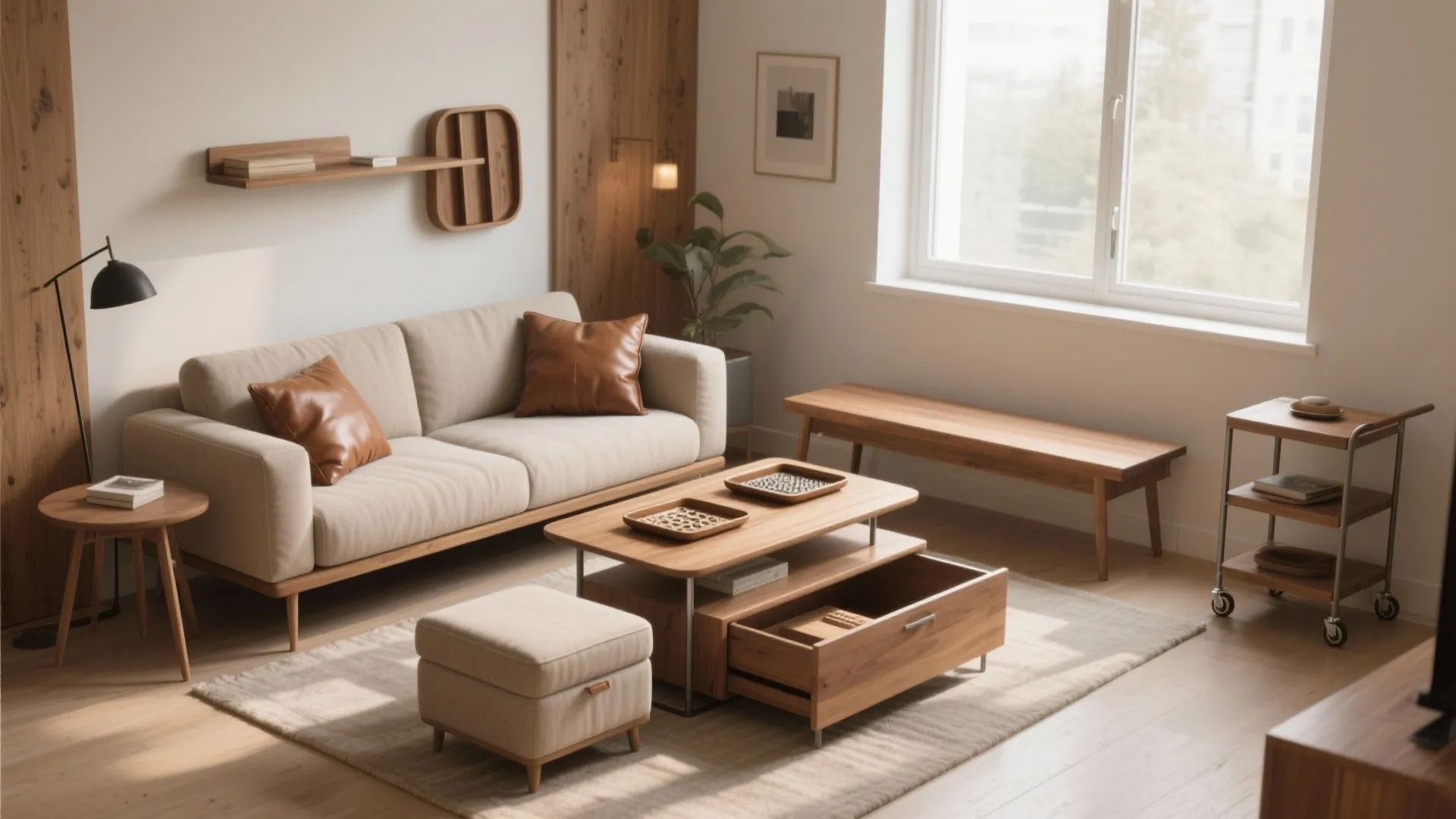 5 Coffee Table Alternatives for Small Spaces: Smart, stylish substitutes that save floor space and add function — from ottomans to rolling carts.